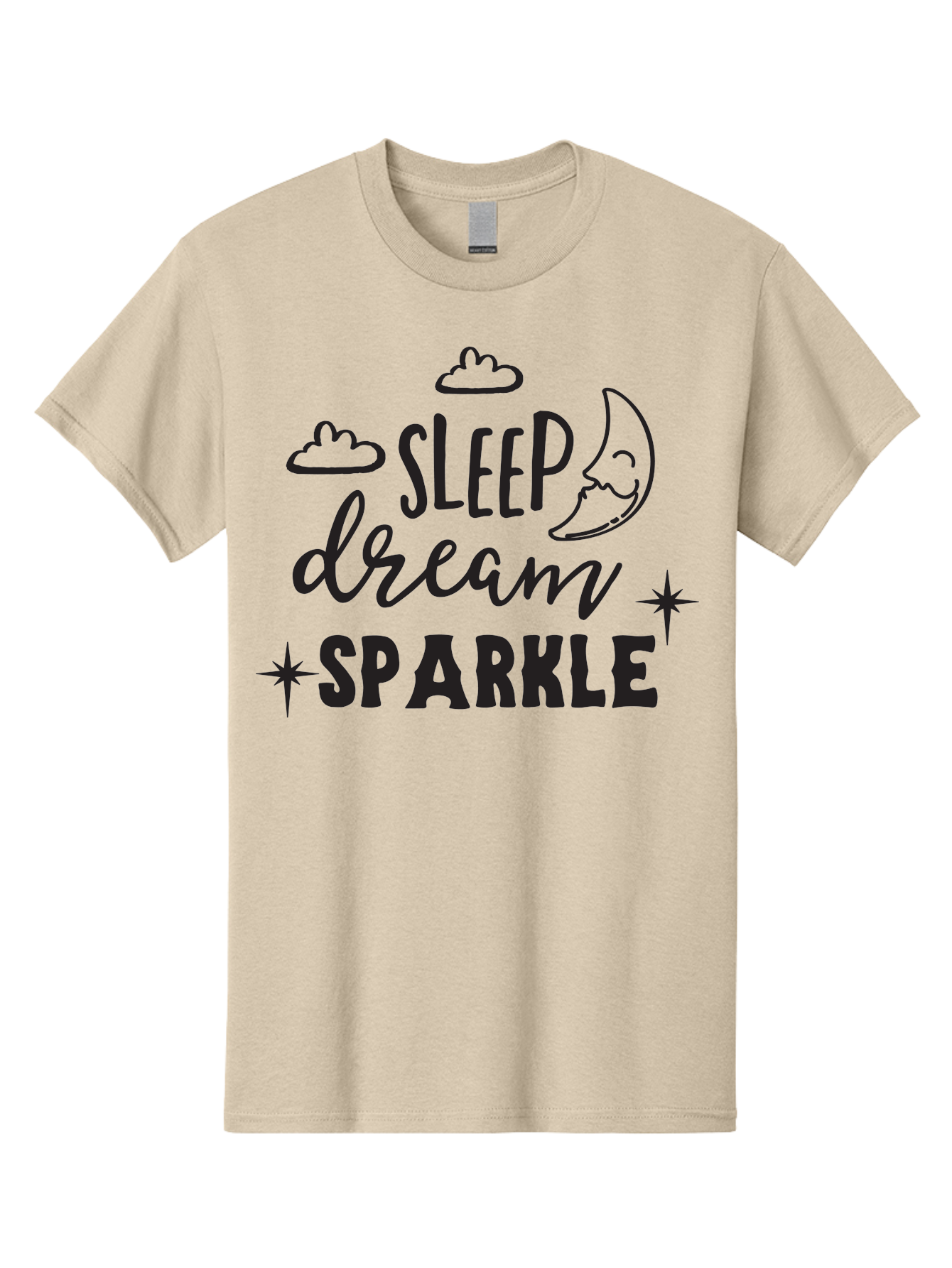 Sleep-Dream-Sparkle Men'S Graphic Tee, 100% Cotton, Comfortable Casual Summer Wear, Machine Washable, Inspirational Quote, Motivational Phrase, Sleep, Dream, Sparkle, Stars, Moon, Clouds, Whimsical Design, Positive Vibes, Good Night Message Aad163 15