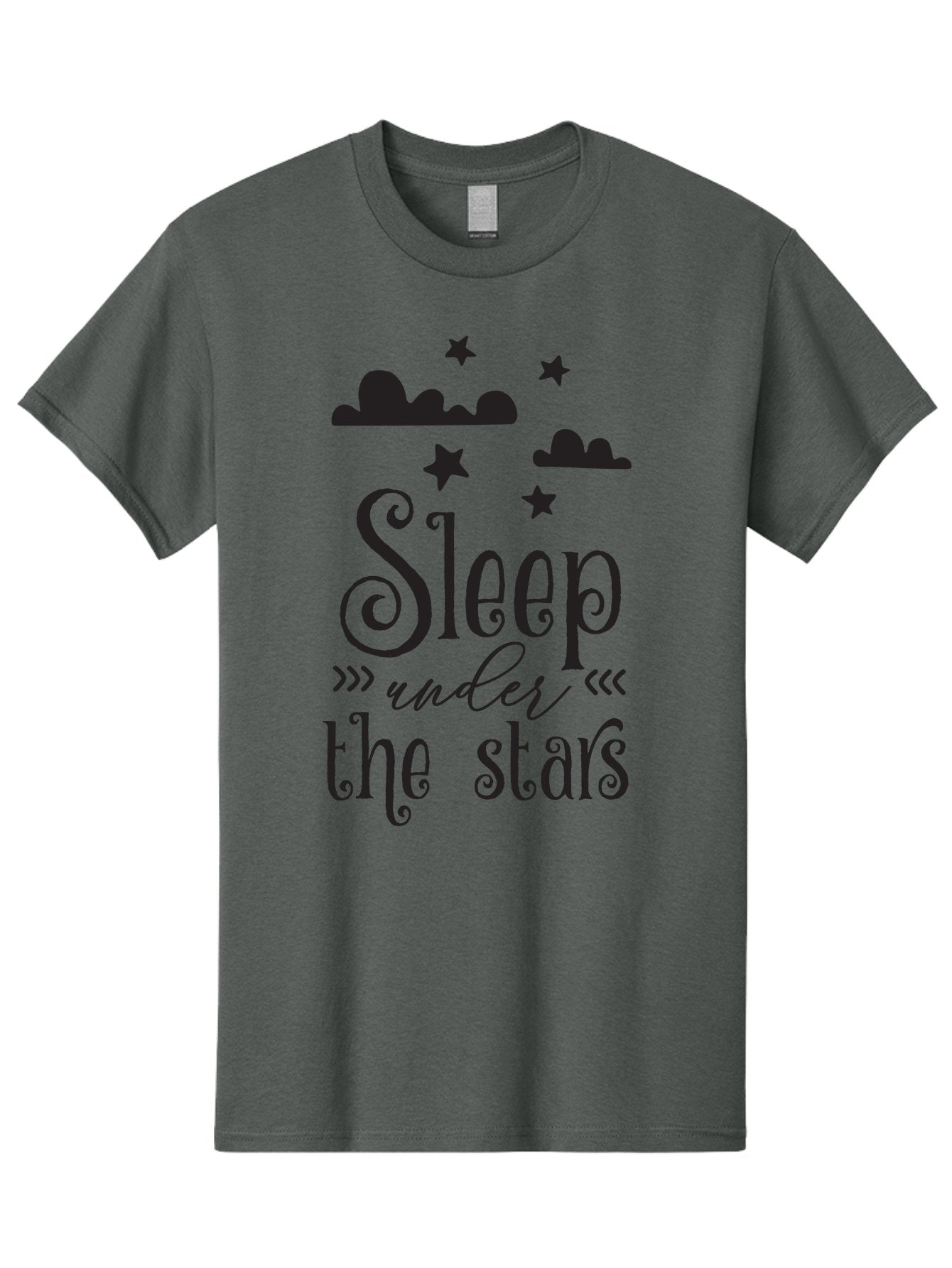 Sleep-Under-The-Stars Men'S Graphic Tee, 100% Cotton, Comfortable Casual Summer Wear, Machine Washable, Sleep Under The Stars, Night Sky, Starry Night, Relaxation, Calming Quote, Inspirational Quote, Celestial Theme, Dreamy Atmosphere Aad164 15