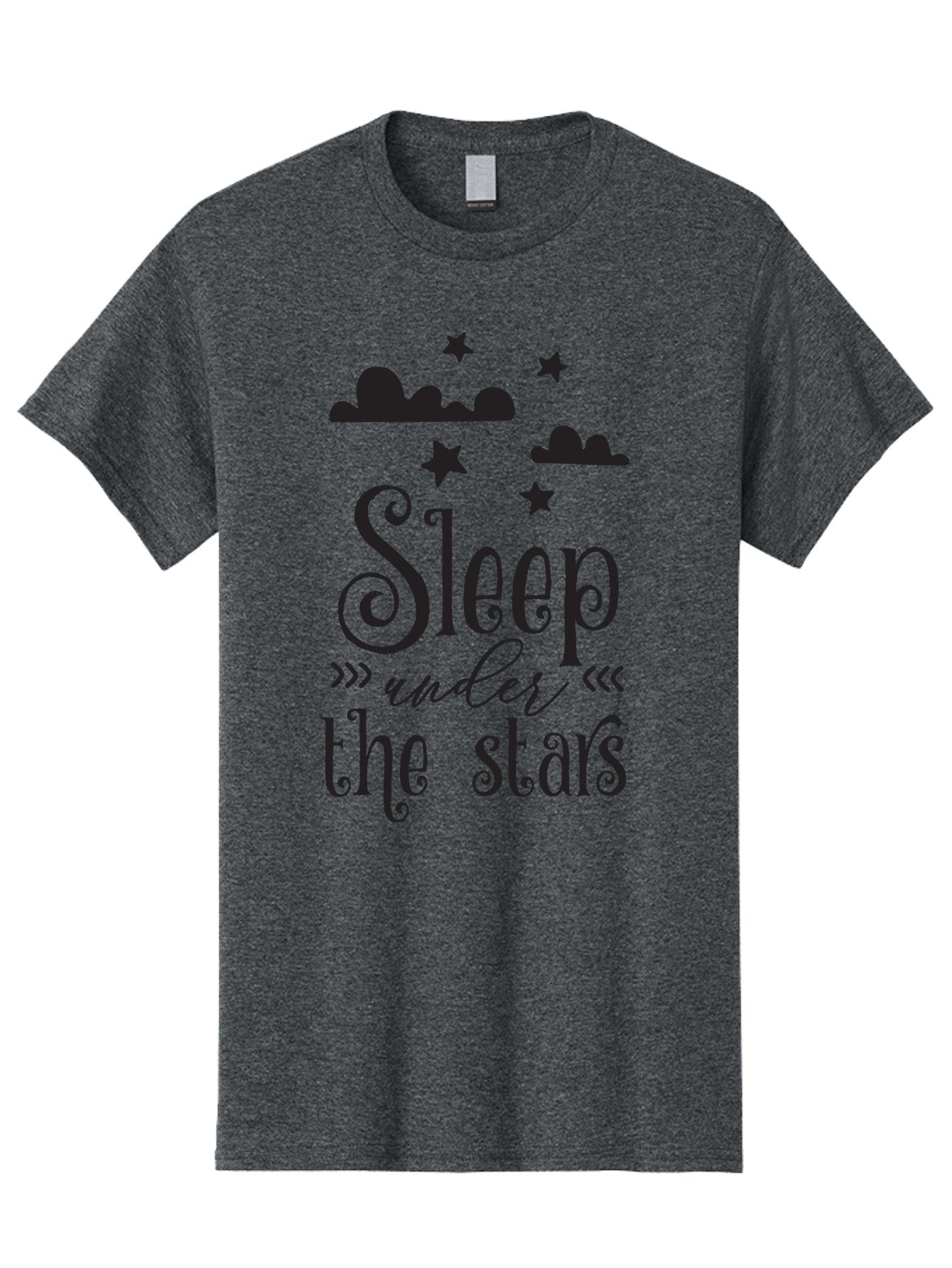 Sleep-Under-The-Stars Men'S Graphic Tee, 100% Cotton, Comfortable Casual Summer Wear, Machine Washable, Sleep Under The Stars, Night Sky, Starry Night, Relaxation, Calming Quote, Inspirational Quote, Celestial Theme, Dreamy Atmosphere Aad164 9