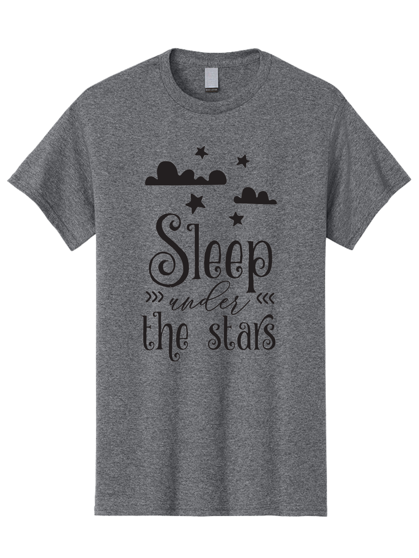 Sleep-Under-The-Stars Men'S Graphic Tee, 100% Cotton, Comfortable Casual Summer Wear, Machine Washable, Sleep Under The Stars, Night Sky, Starry Night, Relaxation, Calming Quote, Inspirational Quote, Celestial Theme, Dreamy Atmosphere Aad164 19
