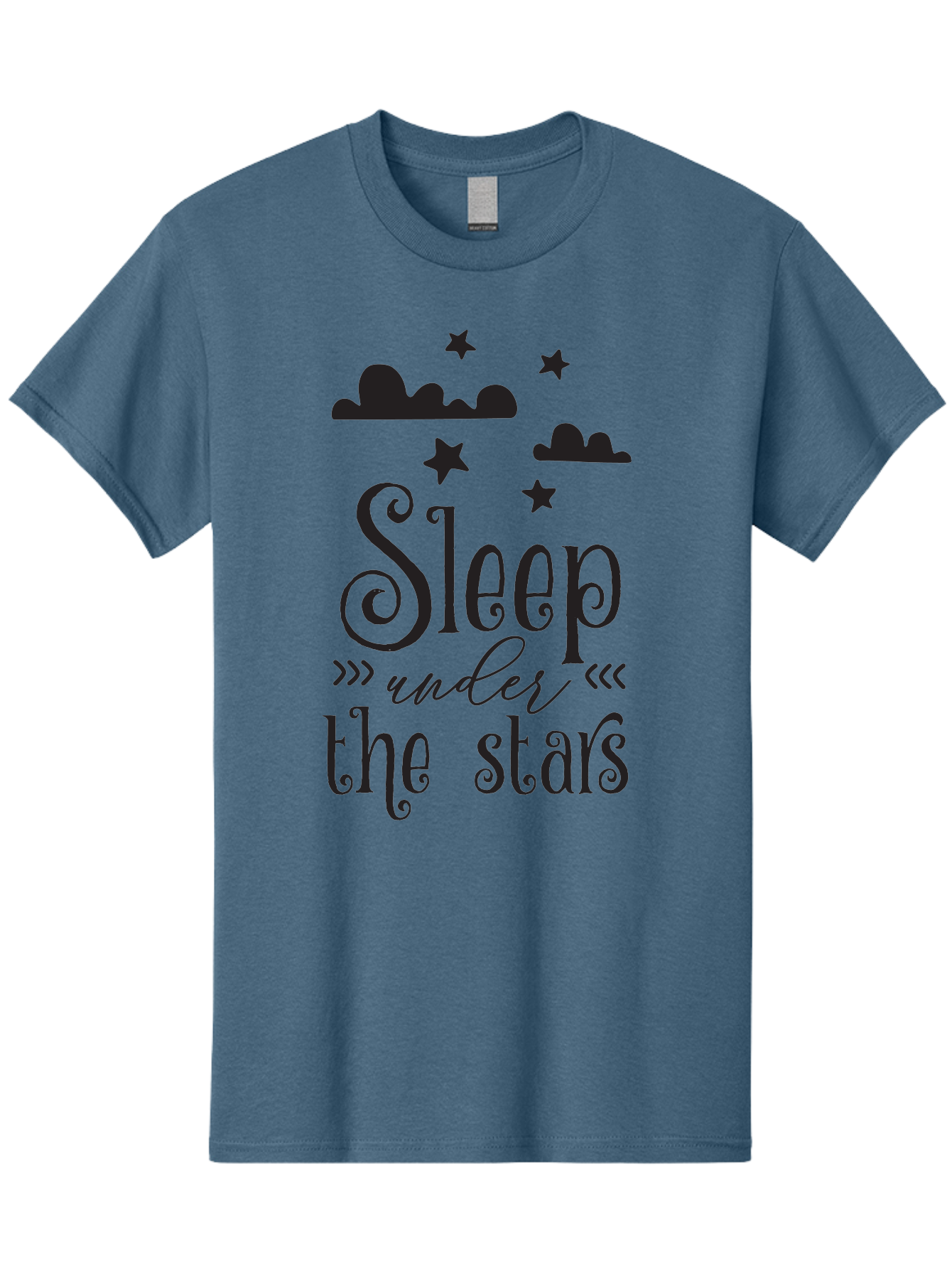 Sleep-Under-The-Stars Men'S Graphic Tee, 100% Cotton, Comfortable Casual Summer Wear, Machine Washable, Sleep Under The Stars, Night Sky, Starry Night, Relaxation, Calming Quote, Inspirational Quote, Celestial Theme, Dreamy Atmosphere Aad164 23
