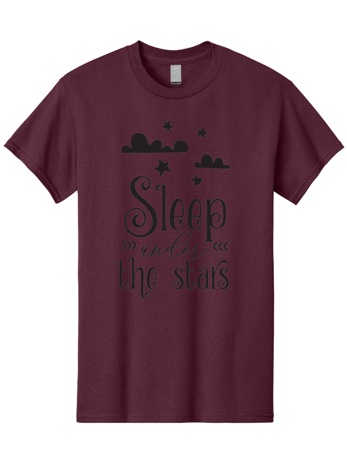 Sleep-Under-The-Stars Men'S Graphic Tee, 100% Cotton, Comfortable Casual Summer Wear, Machine Washable, Sleep Under The Stars, Night Sky, Starry Night, Relaxation, Calming Quote, Inspirational Quote, Celestial Theme, Dreamy Atmosphere Aad164 7