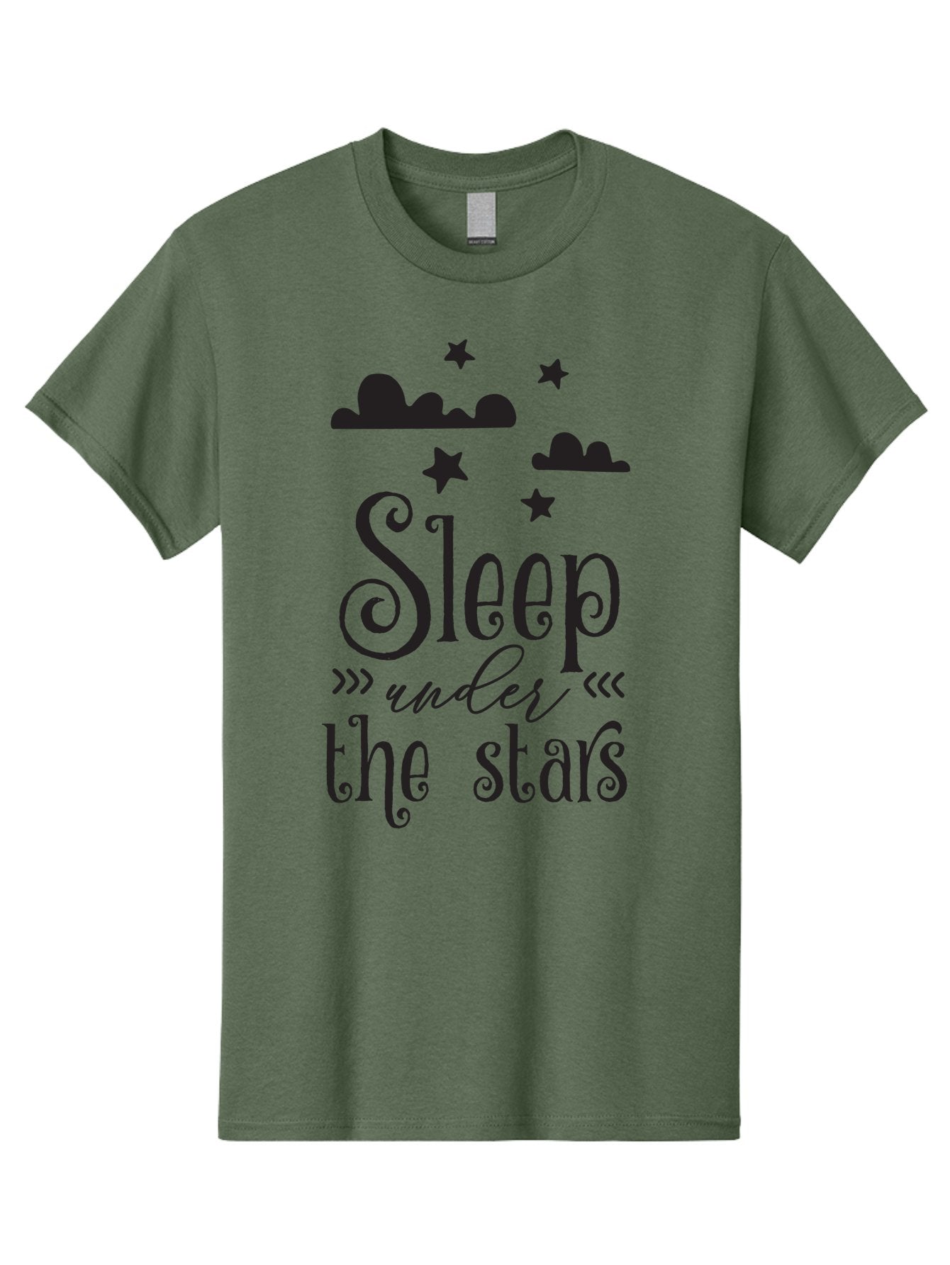 Sleep-Under-The-Stars Men'S Graphic Tee, 100% Cotton, Comfortable Casual Summer Wear, Machine Washable, Sleep Under The Stars, Night Sky, Starry Night, Relaxation, Calming Quote, Inspirational Quote, Celestial Theme, Dreamy Atmosphere Aad164 14