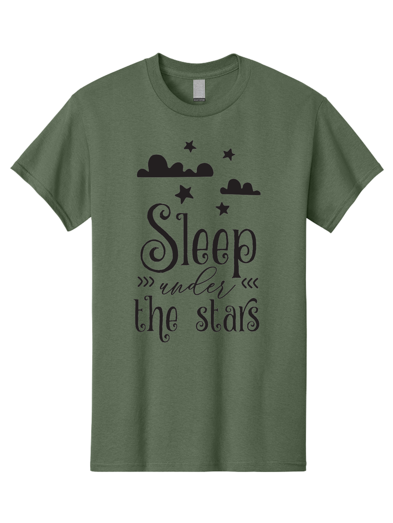 Sleep-Under-The-Stars Men'S Graphic Tee, 100% Cotton, Comfortable Casual Summer Wear, Machine Washable, Sleep Under The Stars, Night Sky, Starry Night, Relaxation, Calming Quote, Inspirational Quote, Celestial Theme, Dreamy Atmosphere Aad164 3