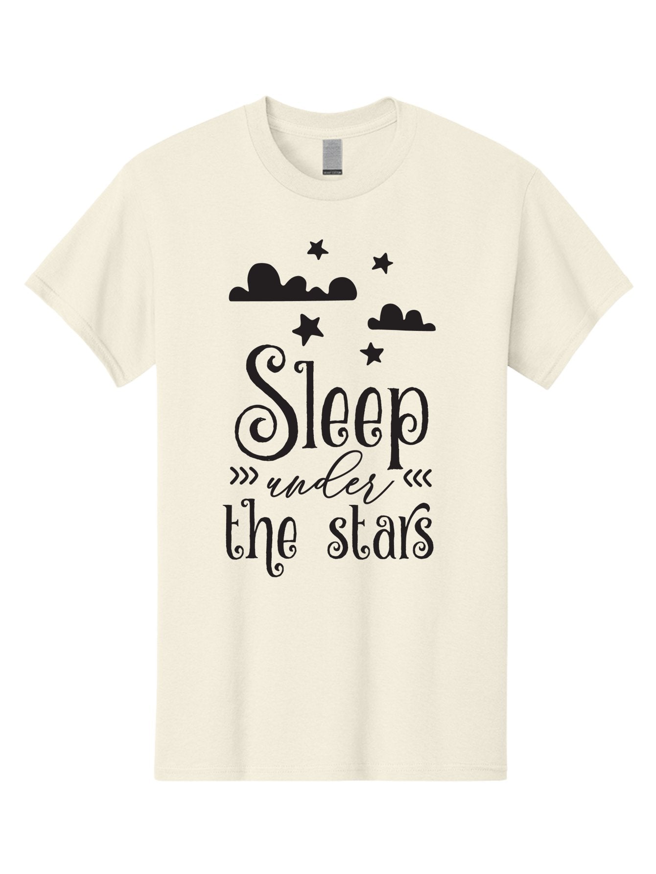 Sleep-Under-The-Stars Men'S Graphic Tee, 100% Cotton, Comfortable Casual Summer Wear, Machine Washable, Sleep Under The Stars, Night Sky, Starry Night, Relaxation, Calming Quote, Inspirational Quote, Celestial Theme, Dreamy Atmosphere Aad164 8