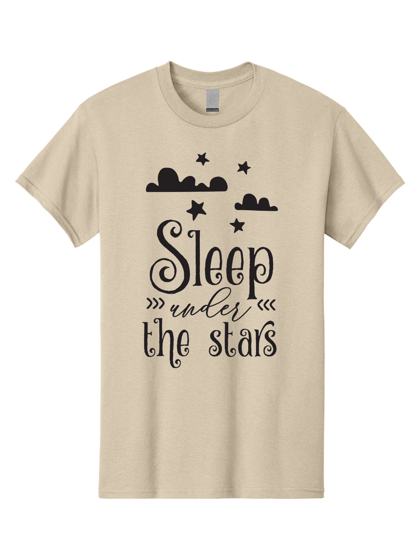 Sleep-Under-The-Stars Men'S Graphic Tee, 100% Cotton, Comfortable Casual Summer Wear, Machine Washable, Sleep Under The Stars, Night Sky, Starry Night, Relaxation, Calming Quote, Inspirational Quote, Celestial Theme, Dreamy Atmosphere Aad164 21