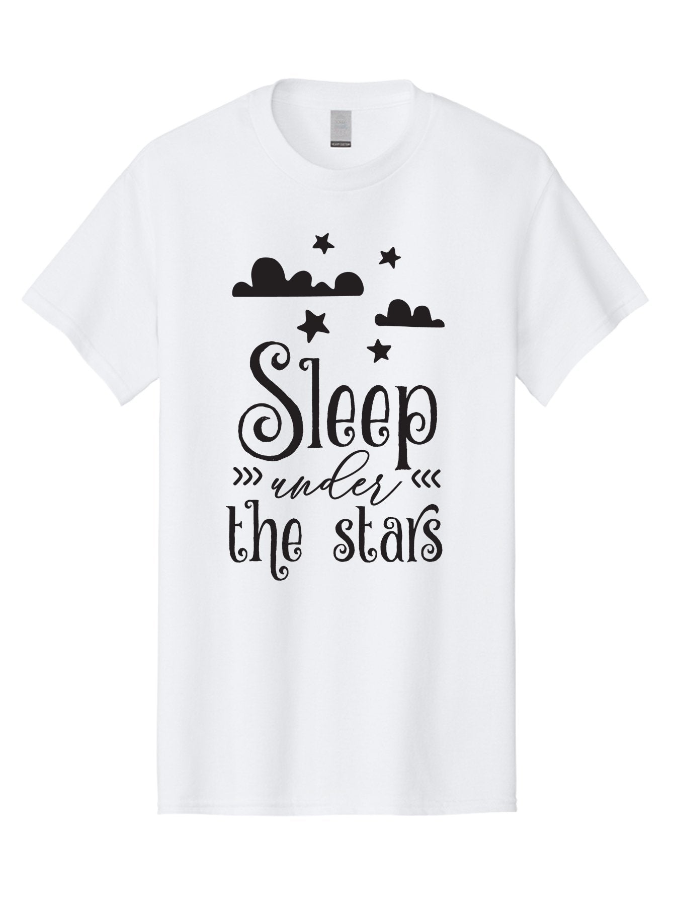 Sleep-Under-The-Stars Men'S Graphic Tee, 100% Cotton, Comfortable Casual Summer Wear, Machine Washable, Sleep Under The Stars, Night Sky, Starry Night, Relaxation, Calming Quote, Inspirational Quote, Celestial Theme, Dreamy Atmosphere Aad164 6