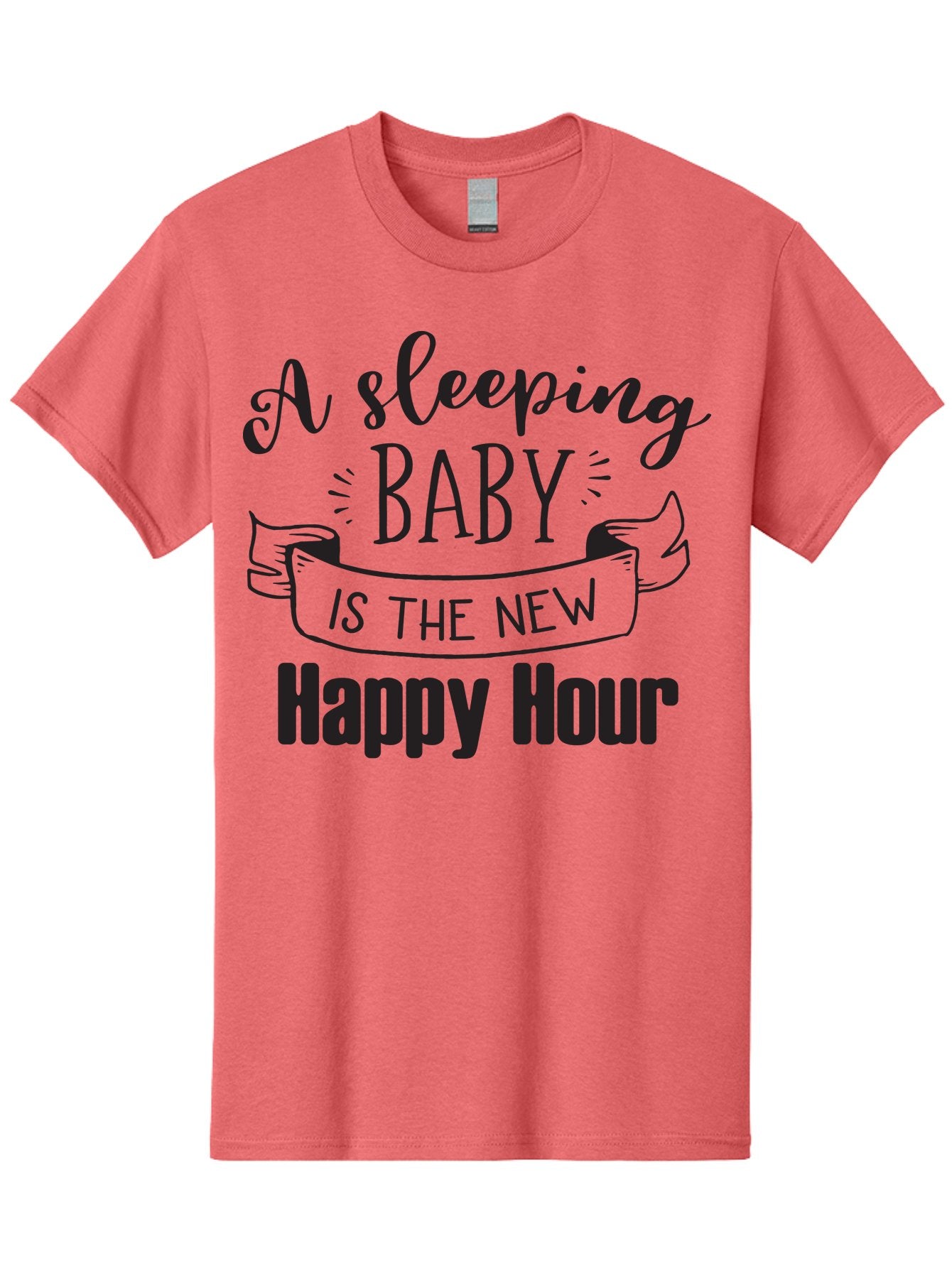 Sleeping-Baby-Is-The-New-Happy-Hour Men'S Graphic Tee, 100% Cotton, Comfortable Casual Summer Wear, Machine Washable, Sleeping Baby Quote, Happy Hour, Parenting Humor, Baby Sleep, New Parents, Funny Quote, Parenting Life Aad165 8