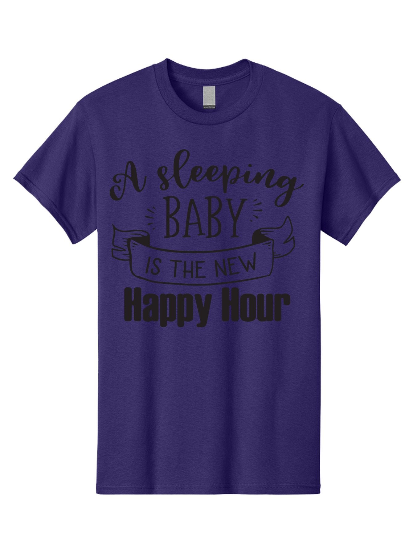 Sleeping-Baby-Is-The-New-Happy-Hour Men'S Graphic Tee, 100% Cotton, Comfortable Casual Summer Wear, Machine Washable, Sleeping Baby Quote, Happy Hour, Parenting Humor, Baby Sleep, New Parents, Funny Quote, Parenting Life Aad165 11