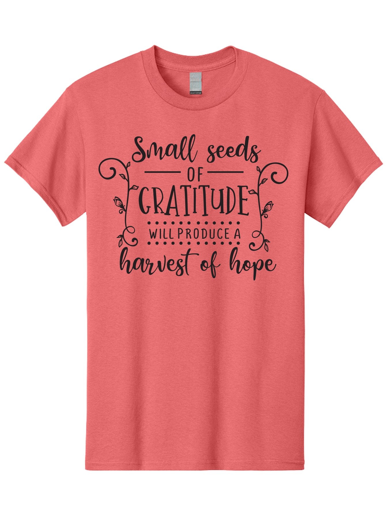 Small-Seeds-Of-Gratitude Men'S Graphic Tee, 100% Cotton, Comfortable Casual Summer Wear, Machine Washable, Gratitude Quotes, Hope And Positivity, Inspirational Sayings, Motivational Phrases, Positive Affirmations, Uplifting Messages, Aad166 4