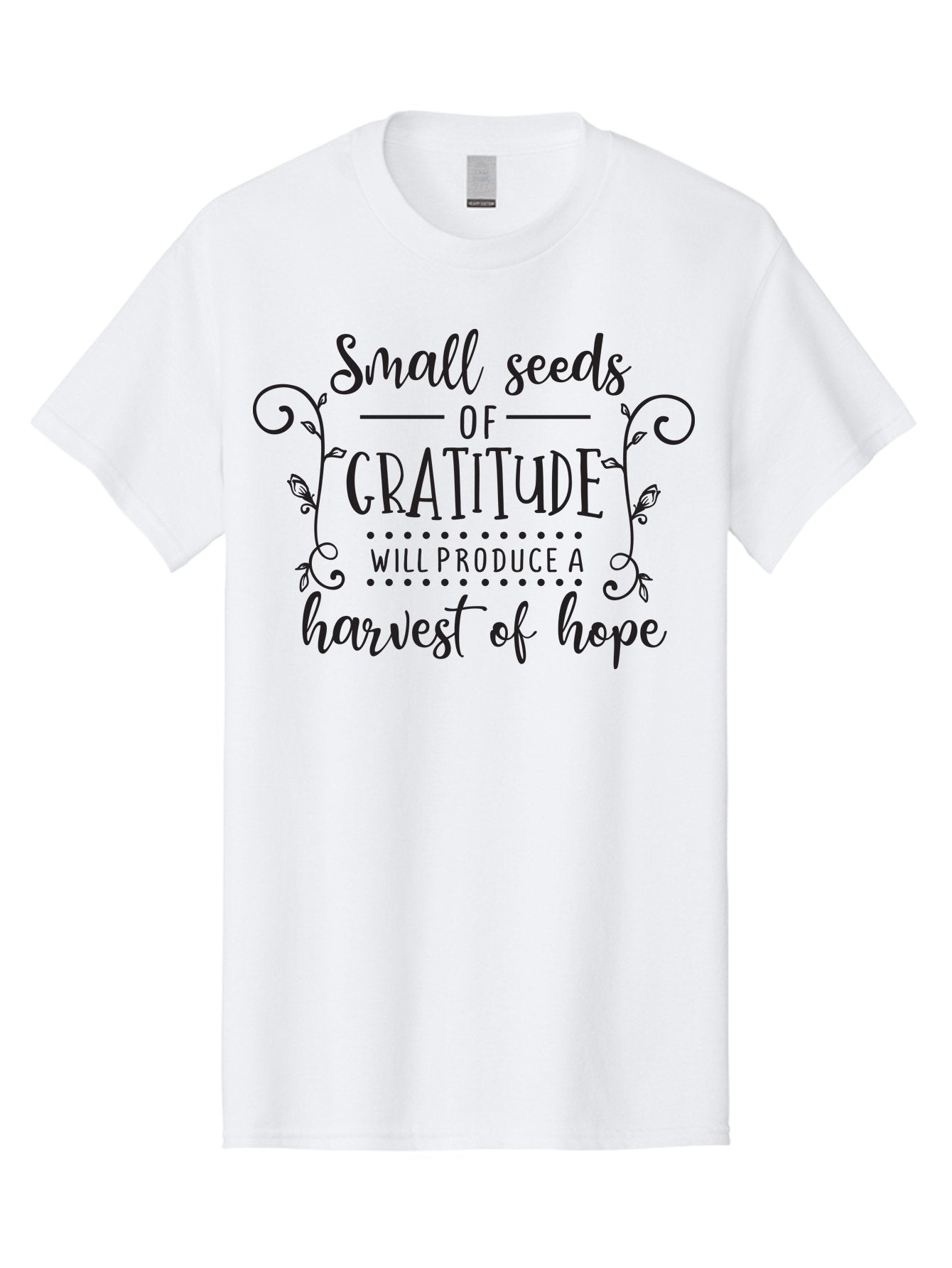 Small-Seeds-Of-Gratitude Men'S Graphic Tee, 100% Cotton, Comfortable Casual Summer Wear, Machine Washable, Gratitude Quotes, Hope And Positivity, Inspirational Sayings, Motivational Phrases, Positive Affirmations, Uplifting Messages, Aad166 7