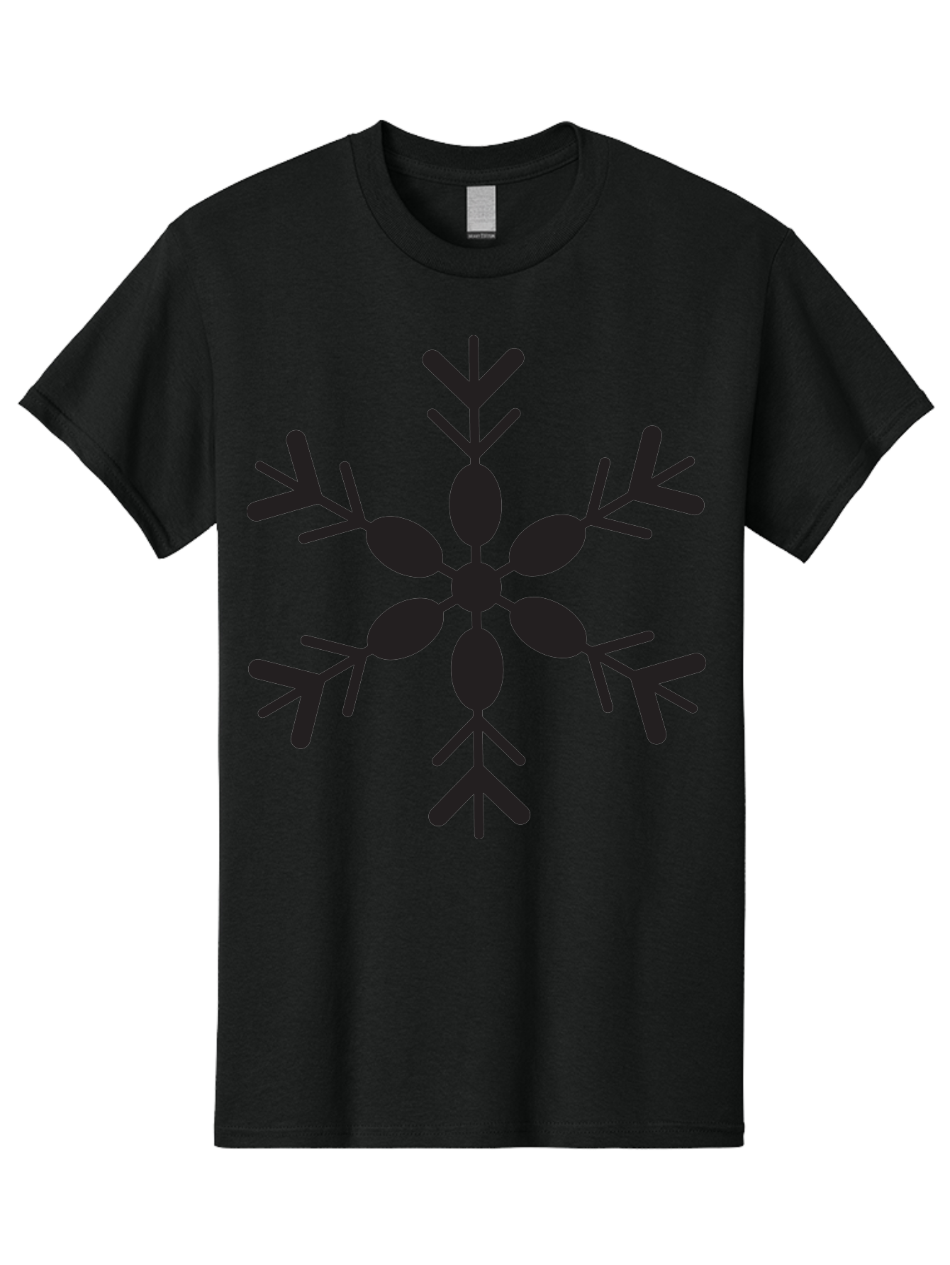Snowflake-2 Men'S Graphic Tee, 100% Cotton, Comfortable Casual Summer Wear, Machine Washable, Symmetrical Black Snowflake, Winter Wonderland, Festive Design, Intricate Patterns, Six-Pointed Star, Christmas Decorations, Holiday Graphics, Aad168 17