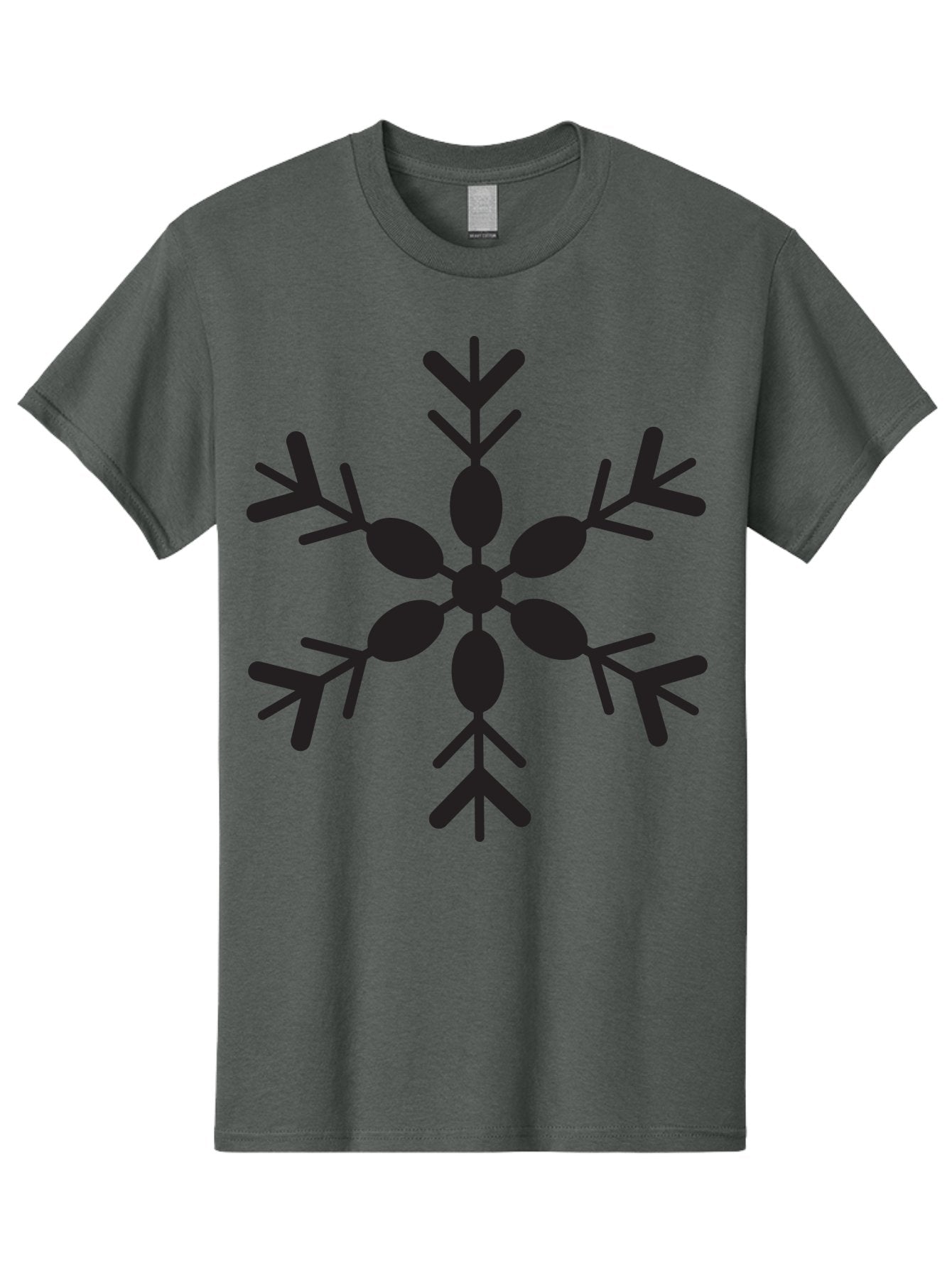 Snowflake-2 Men'S Graphic Tee, 100% Cotton, Comfortable Casual Summer Wear, Machine Washable, Symmetrical Black Snowflake, Winter Wonderland, Festive Design, Intricate Patterns, Six-Pointed Star, Christmas Decorations, Holiday Graphics, Aad168 4