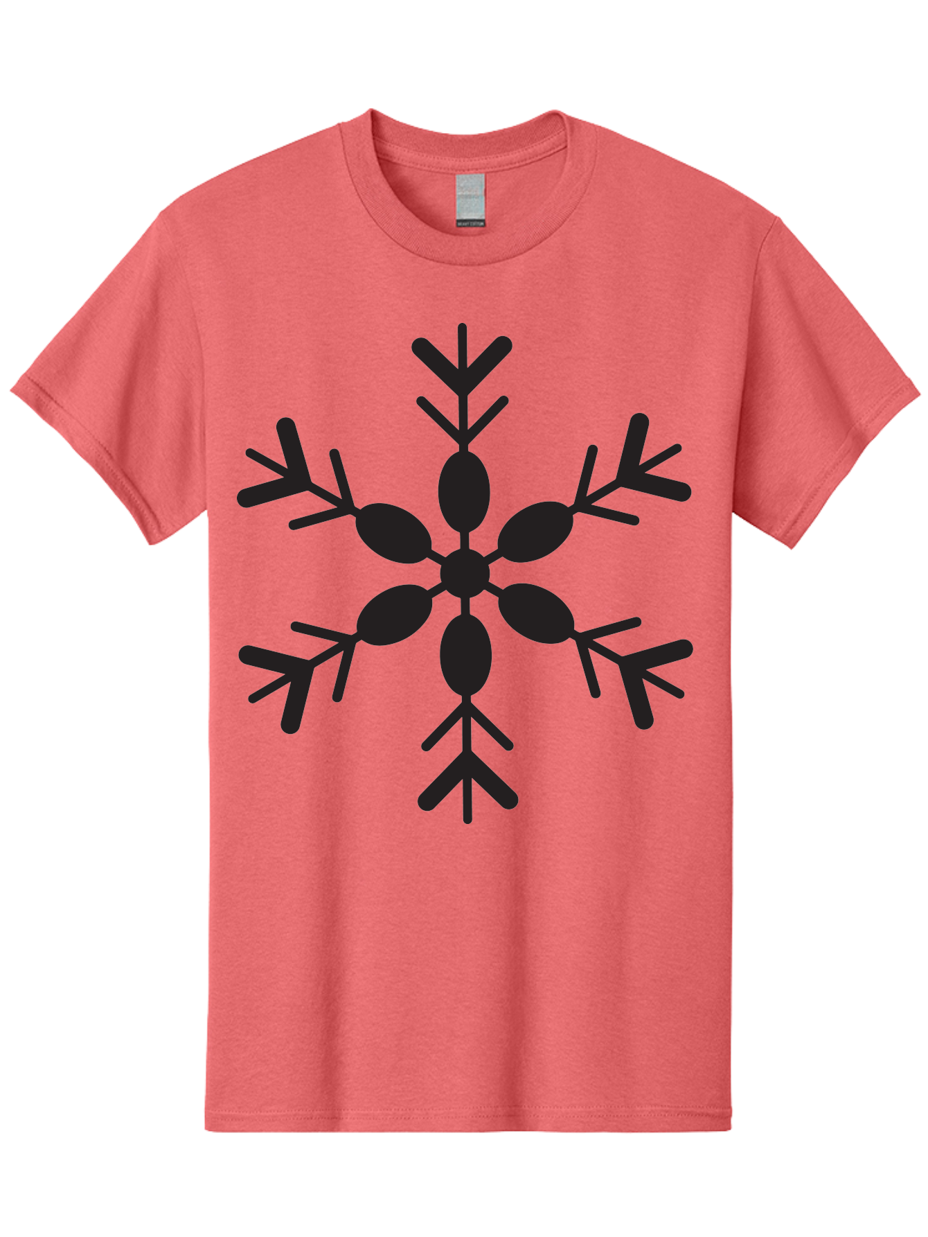 Snowflake-2 Men'S Graphic Tee, 100% Cotton, Comfortable Casual Summer Wear, Machine Washable, Symmetrical Black Snowflake, Winter Wonderland, Festive Design, Intricate Patterns, Six-Pointed Star, Christmas Decorations, Holiday Graphics, Aad168 5