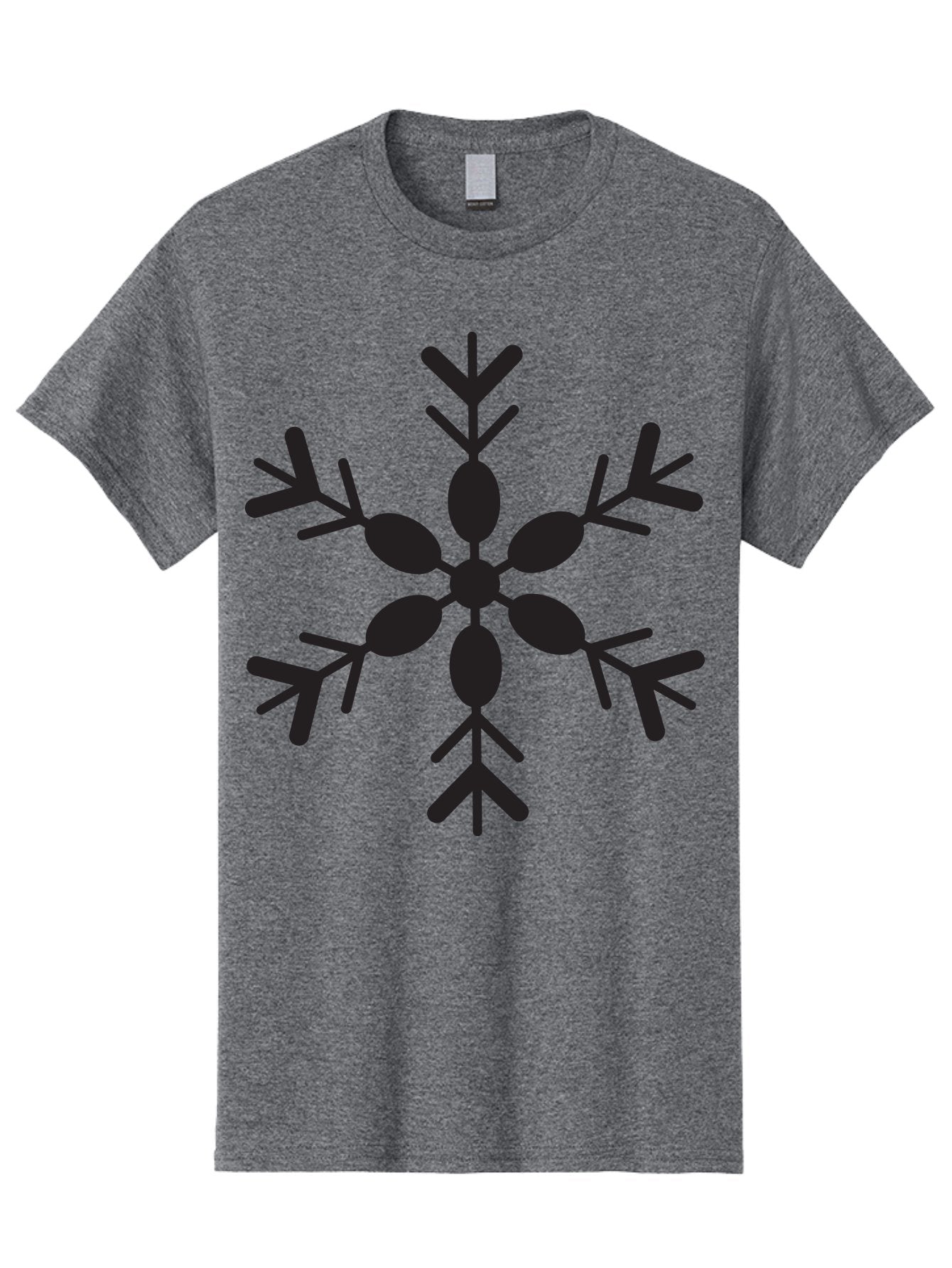 Snowflake-2 Men'S Graphic Tee, 100% Cotton, Comfortable Casual Summer Wear, Machine Washable, Symmetrical Black Snowflake, Winter Wonderland, Festive Design, Intricate Patterns, Six-Pointed Star, Christmas Decorations, Holiday Graphics, Aad168 9