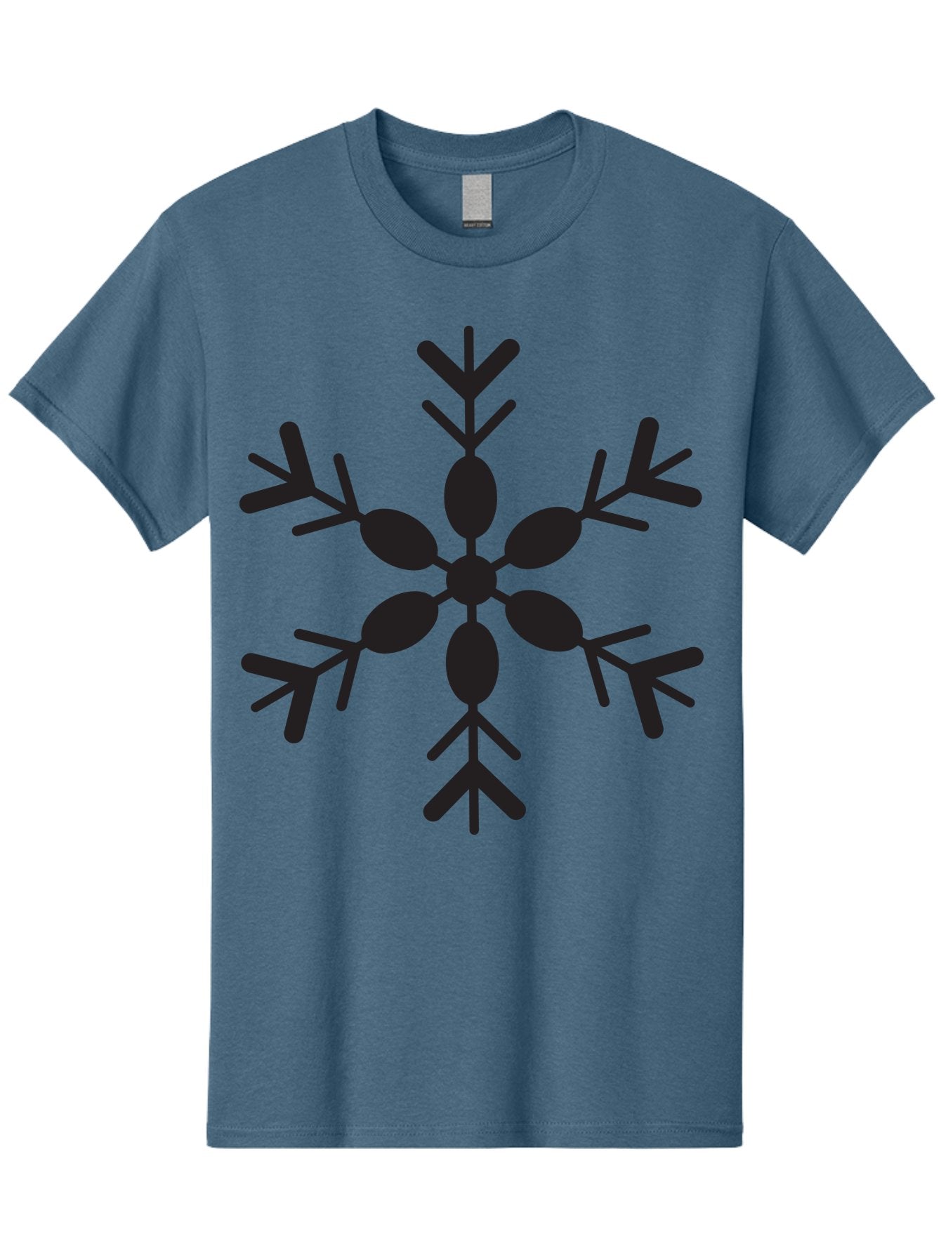 Snowflake-2 Men'S Graphic Tee, 100% Cotton, Comfortable Casual Summer Wear, Machine Washable, Symmetrical Black Snowflake, Winter Wonderland, Festive Design, Intricate Patterns, Six-Pointed Star, Christmas Decorations, Holiday Graphics, Aad168 11
