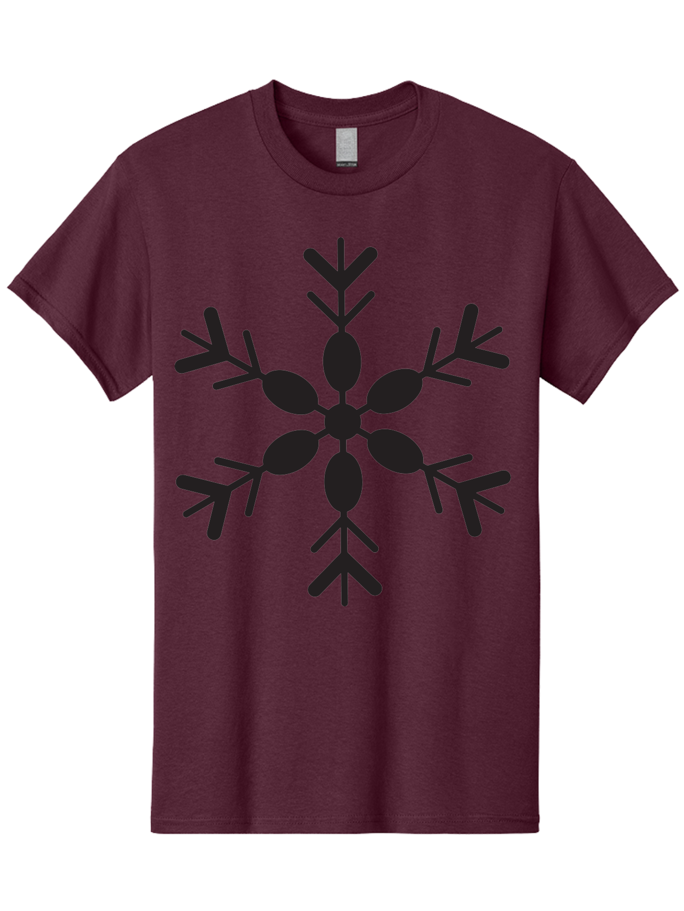 Snowflake-2 Men'S Graphic Tee, 100% Cotton, Comfortable Casual Summer Wear, Machine Washable, Symmetrical Black Snowflake, Winter Wonderland, Festive Design, Intricate Patterns, Six-Pointed Star, Christmas Decorations, Holiday Graphics, Aad168 13
