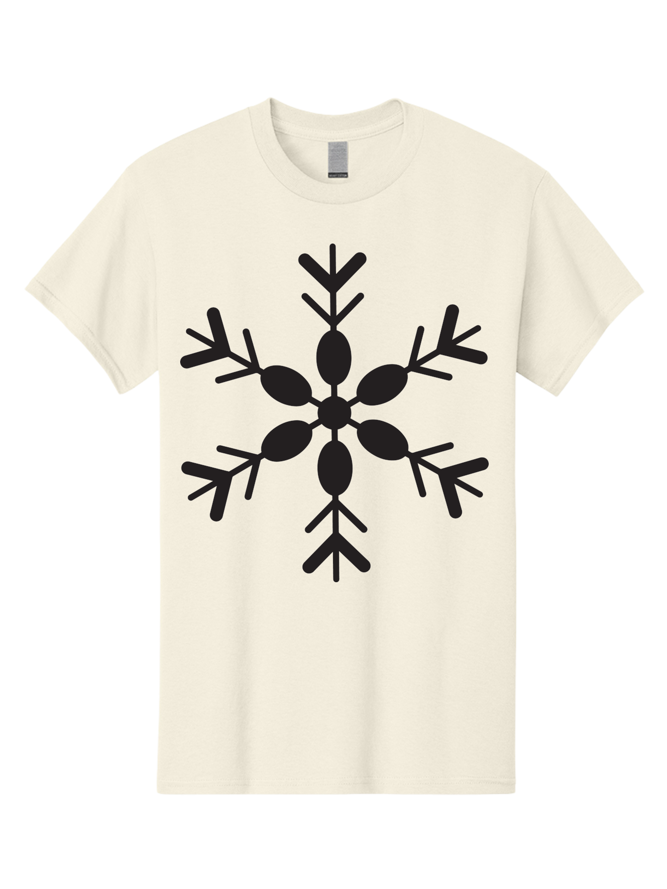 Snowflake-2 Men'S Graphic Tee, 100% Cotton, Comfortable Casual Summer Wear, Machine Washable, Symmetrical Black Snowflake, Winter Wonderland, Festive Design, Intricate Patterns, Six-Pointed Star, Christmas Decorations, Holiday Graphics, Aad168 25