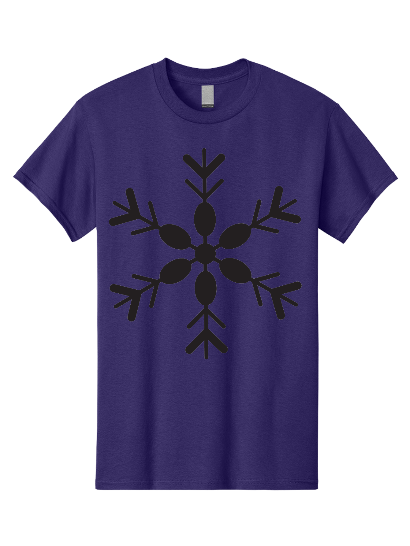 Snowflake-2 Men'S Graphic Tee, 100% Cotton, Comfortable Casual Summer Wear, Machine Washable, Symmetrical Black Snowflake, Winter Wonderland, Festive Design, Intricate Patterns, Six-Pointed Star, Christmas Decorations, Holiday Graphics, Aad168 15