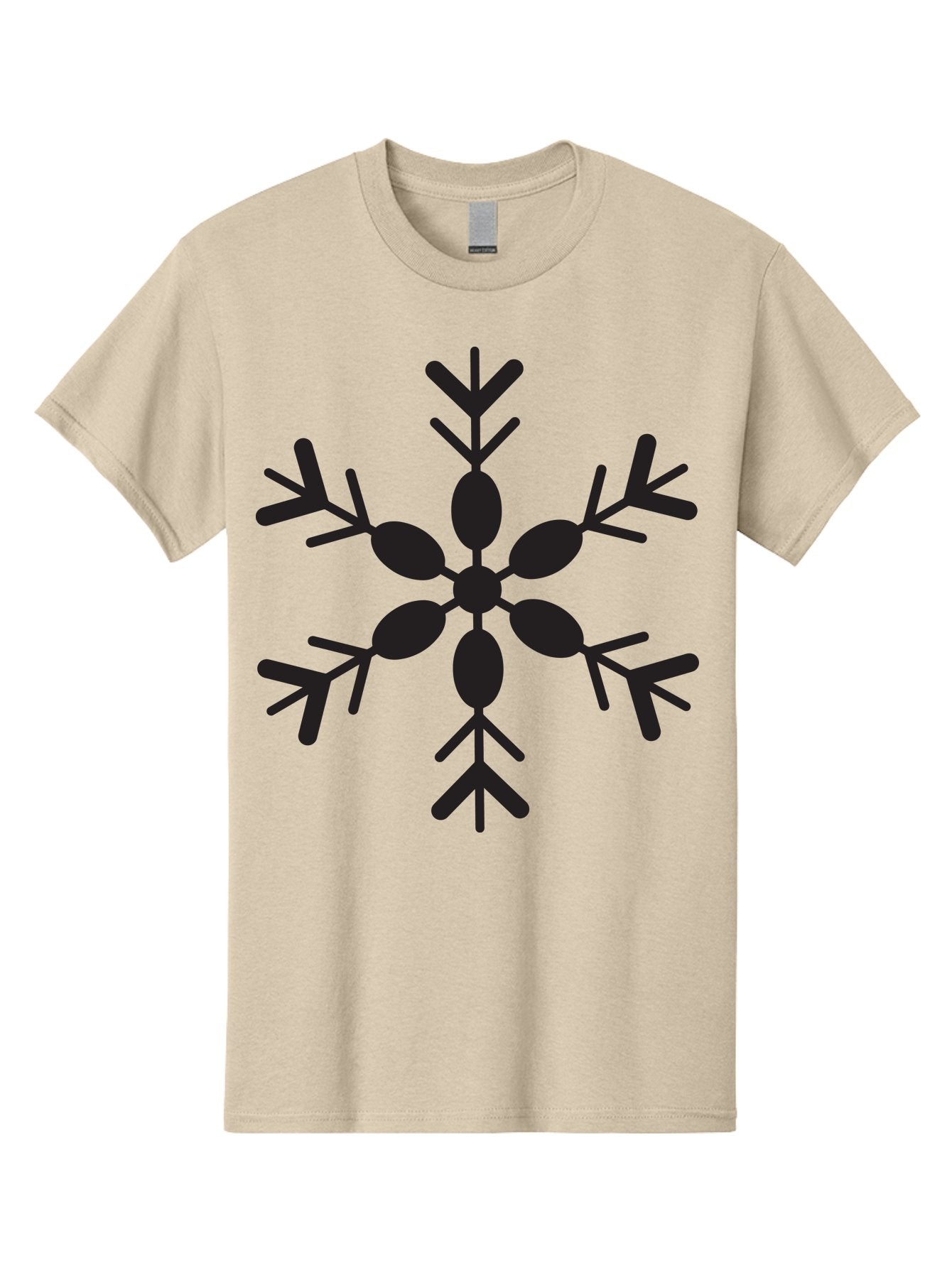 Snowflake-2 Men'S Graphic Tee, 100% Cotton, Comfortable Casual Summer Wear, Machine Washable, Symmetrical Black Snowflake, Winter Wonderland, Festive Design, Intricate Patterns, Six-Pointed Star, Christmas Decorations, Holiday Graphics, Aad168 8