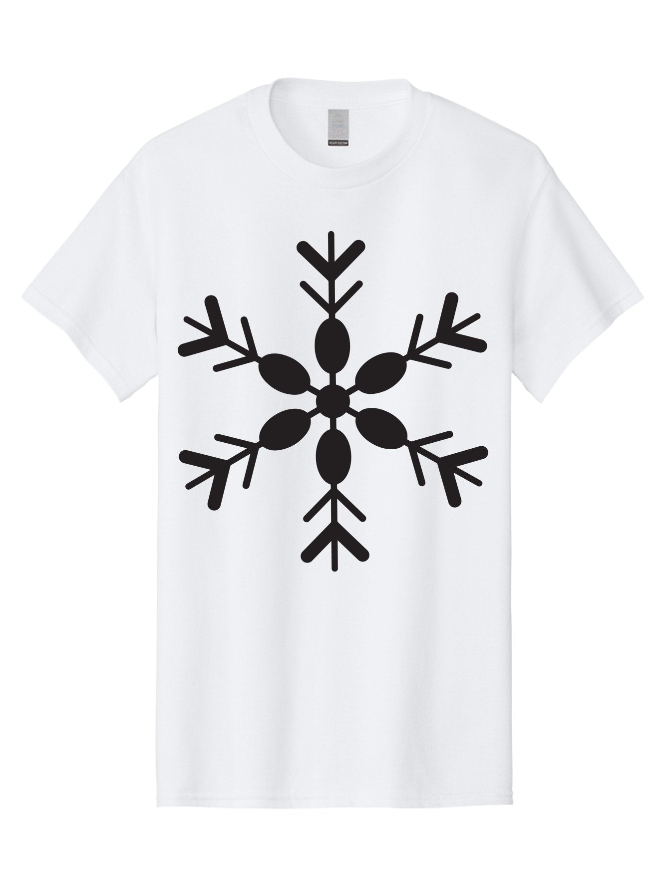 Snowflake-2 Men'S Graphic Tee, 100% Cotton, Comfortable Casual Summer Wear, Machine Washable, Symmetrical Black Snowflake, Winter Wonderland, Festive Design, Intricate Patterns, Six-Pointed Star, Christmas Decorations, Holiday Graphics, Aad168 13