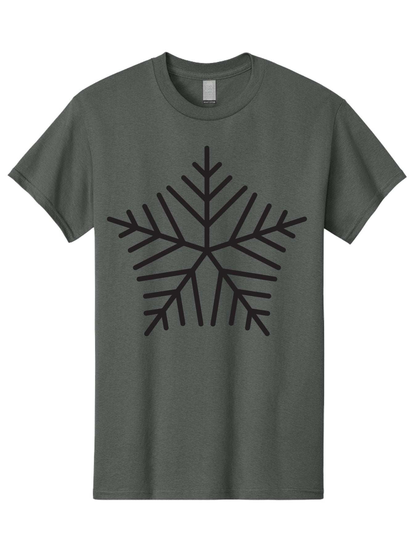 Snowflake-3 Men'S Graphic Tee, 100% Cotton, Comfortable Casual Summer Wear, Machine Washable, Snowflake, Symmetrical Design, Black Silhouette, Winter Symbol, Frosty Theme, Geometric Pattern, Delicate Branches, Intricate Details, Aad169 14