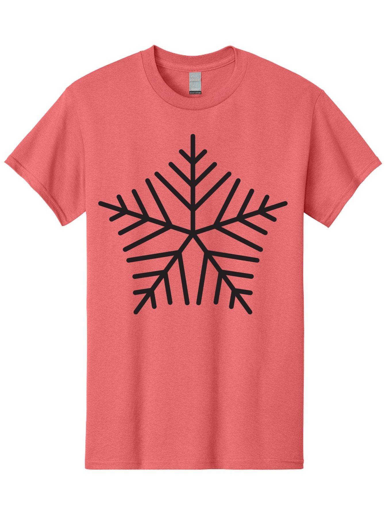 Snowflake-3 Men'S Graphic Tee, 100% Cotton, Comfortable Casual Summer Wear, Machine Washable, Snowflake, Symmetrical Design, Black Silhouette, Winter Symbol, Frosty Theme, Geometric Pattern, Delicate Branches, Intricate Details, Aad169 12
