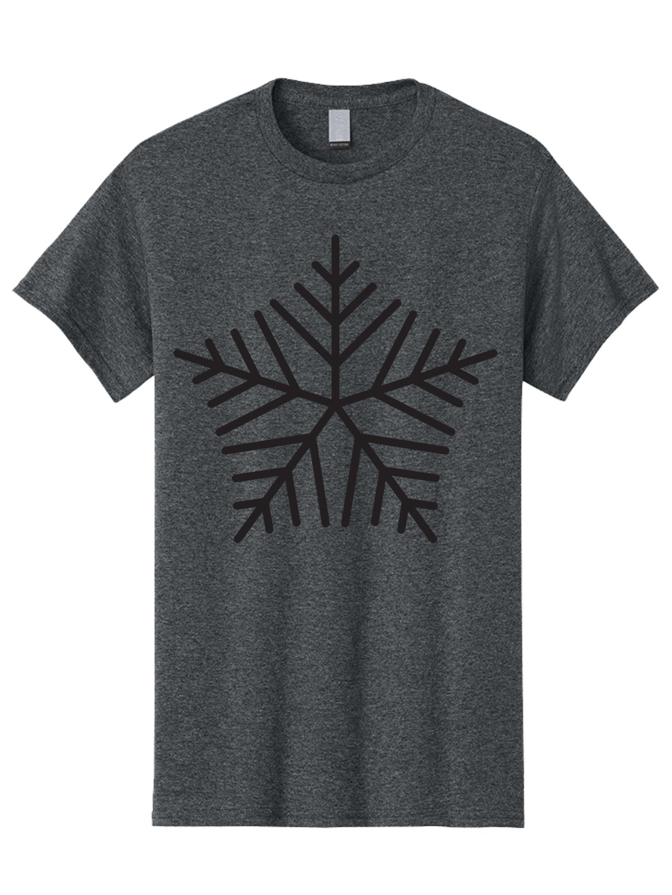Snowflake-3 Men'S Graphic Tee, 100% Cotton, Comfortable Casual Summer Wear, Machine Washable, Snowflake, Symmetrical Design, Black Silhouette, Winter Symbol, Frosty Theme, Geometric Pattern, Delicate Branches, Intricate Details, Aad169 5