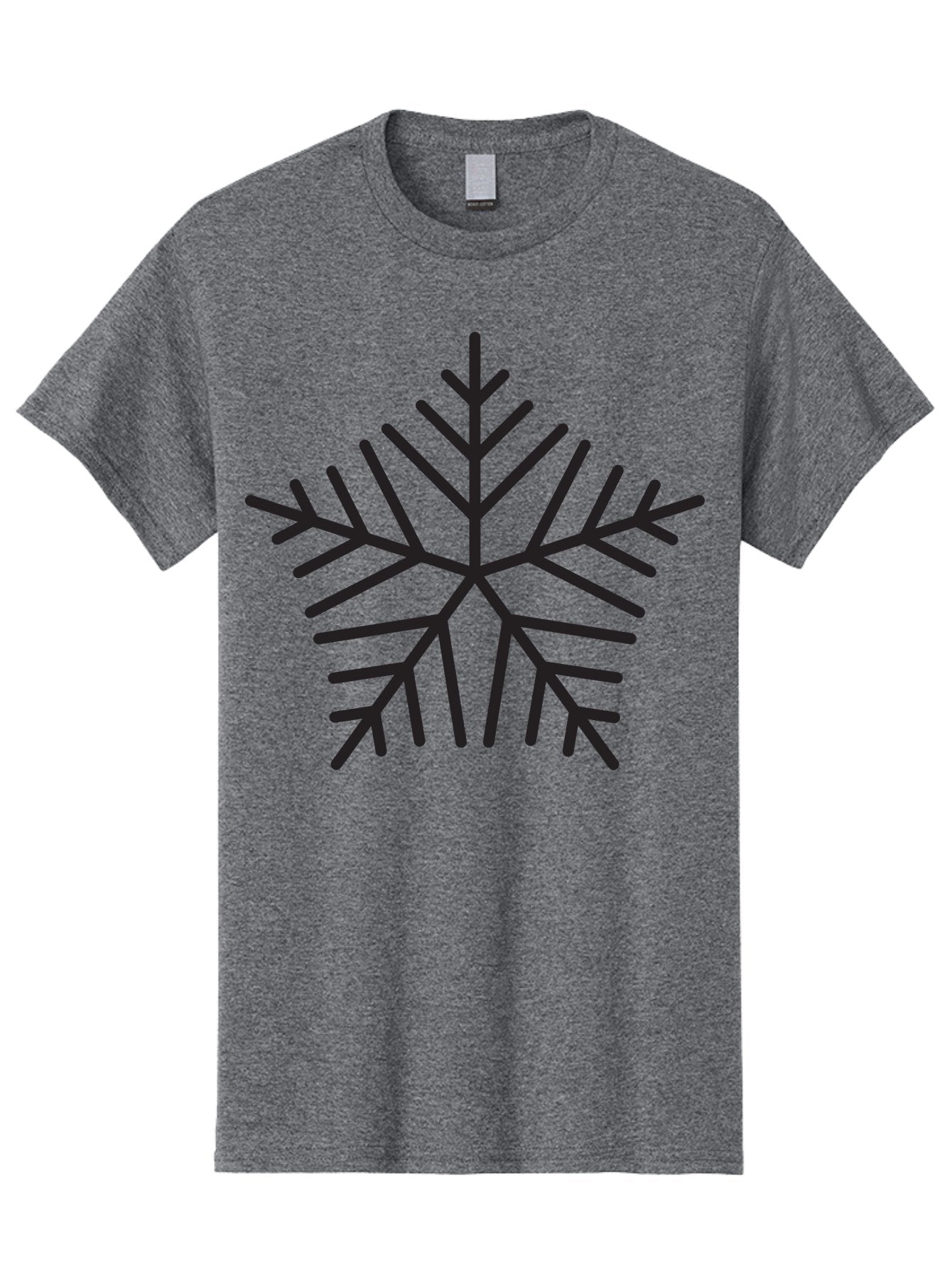 Snowflake-3 Men'S Graphic Tee, 100% Cotton, Comfortable Casual Summer Wear, Machine Washable, Snowflake, Symmetrical Design, Black Silhouette, Winter Symbol, Frosty Theme, Geometric Pattern, Delicate Branches, Intricate Details, Aad169 4
