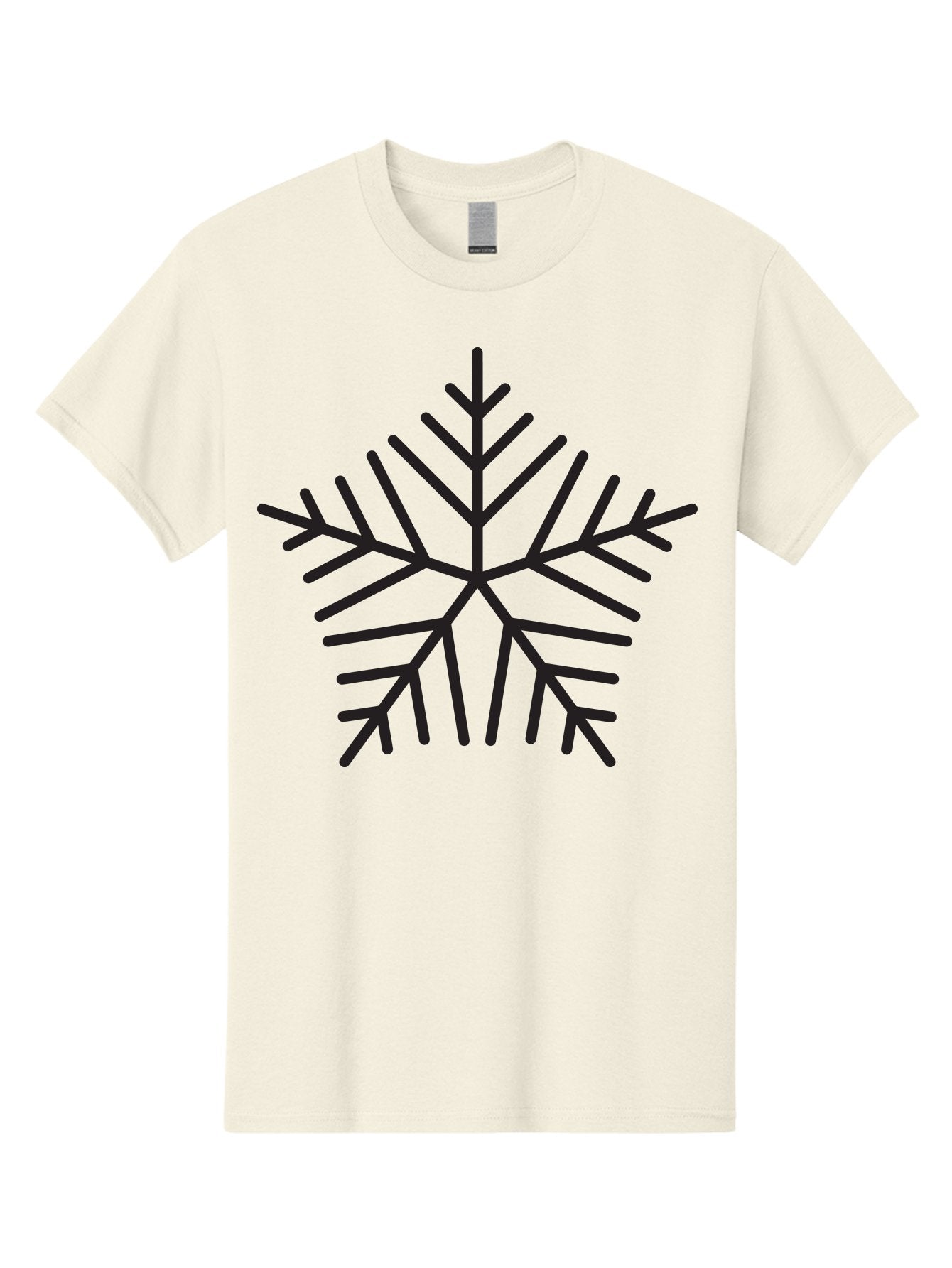 Snowflake-3 Men'S Graphic Tee, 100% Cotton, Comfortable Casual Summer Wear, Machine Washable, Snowflake, Symmetrical Design, Black Silhouette, Winter Symbol, Frosty Theme, Geometric Pattern, Delicate Branches, Intricate Details, Aad169