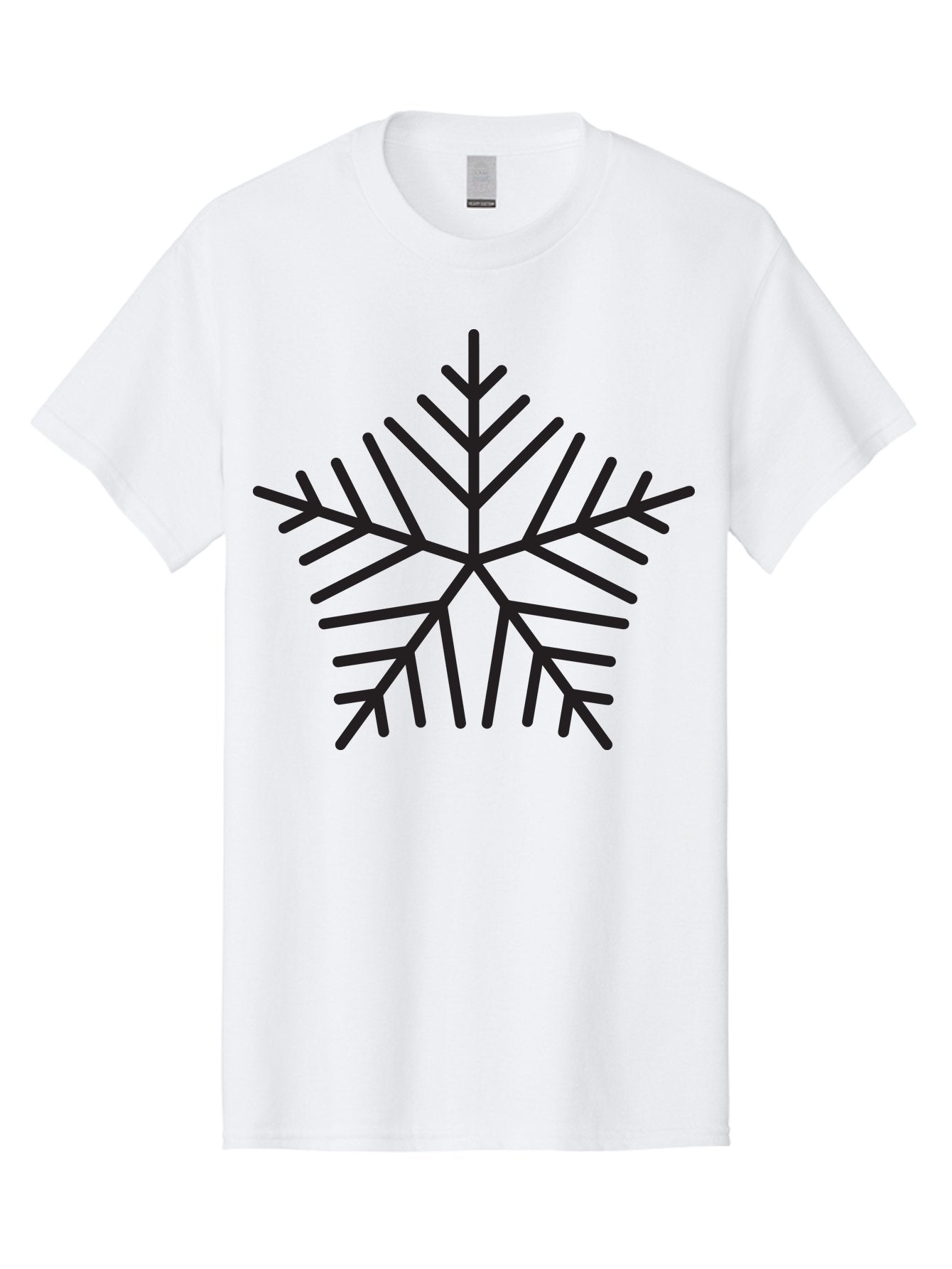 Snowflake-3 Men'S Graphic Tee, 100% Cotton, Comfortable Casual Summer Wear, Machine Washable, Snowflake, Symmetrical Design, Black Silhouette, Winter Symbol, Frosty Theme, Geometric Pattern, Delicate Branches, Intricate Details, Aad169 6