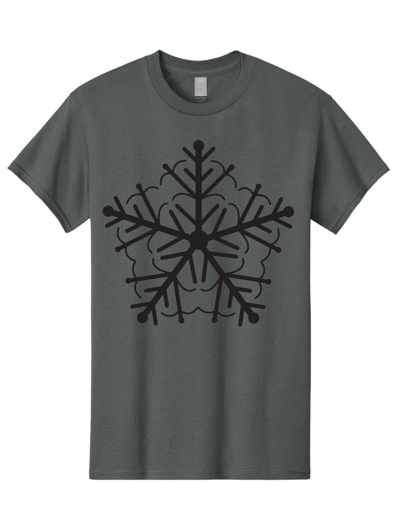 Snowflake-5 Men'S Graphic Tee, 100% Cotton, Comfortable Casual Summer Wear, Machine Washable, Black Snowflake, Winter Wonderland, Festive Decoration, Holiday Season, Snowy Design, Symmetrical Pattern, Frozen Frost, Icy Charm Aad171 3