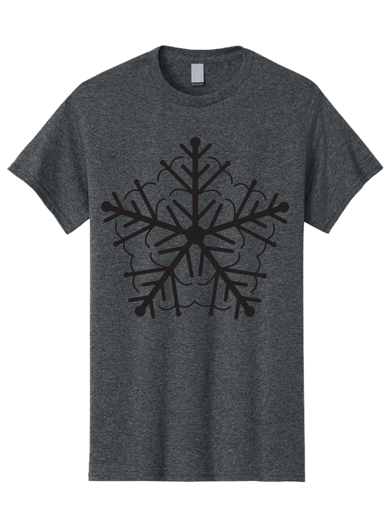 Snowflake-5 Men'S Graphic Tee, 100% Cotton, Comfortable Casual Summer Wear, Machine Washable, Black Snowflake, Winter Wonderland, Festive Decoration, Holiday Season, Snowy Design, Symmetrical Pattern, Frozen Frost, Icy Charm Aad171 5