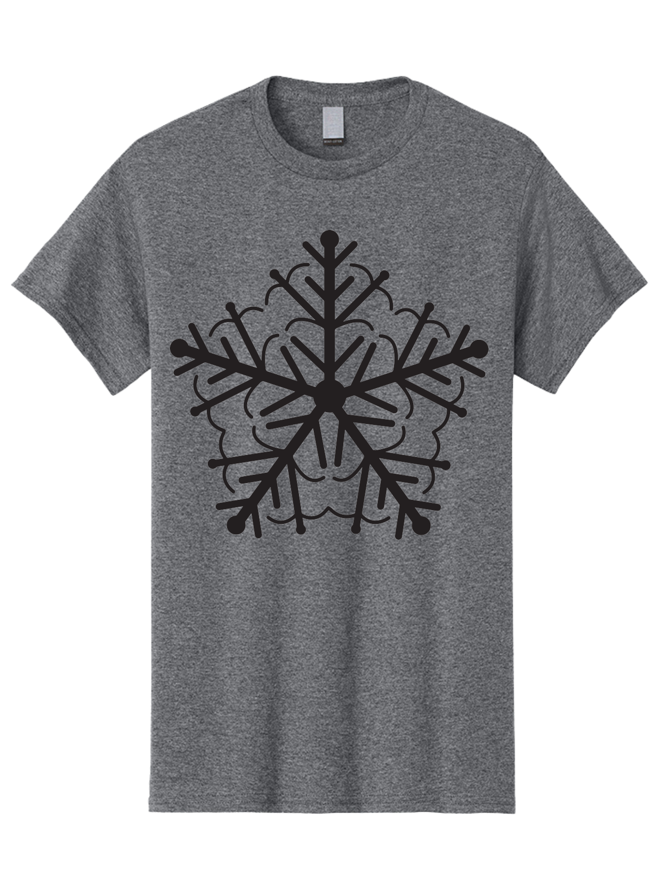 Snowflake-5 Men'S Graphic Tee, 100% Cotton, Comfortable Casual Summer Wear, Machine Washable, Black Snowflake, Winter Wonderland, Festive Decoration, Holiday Season, Snowy Design, Symmetrical Pattern, Frozen Frost, Icy Charm Aad171 29