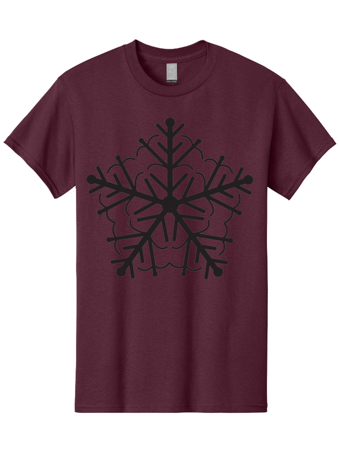 Snowflake-5 Men'S Graphic Tee, 100% Cotton, Comfortable Casual Summer Wear, Machine Washable, Black Snowflake, Winter Wonderland, Festive Decoration, Holiday Season, Snowy Design, Symmetrical Pattern, Frozen Frost, Icy Charm Aad171 17