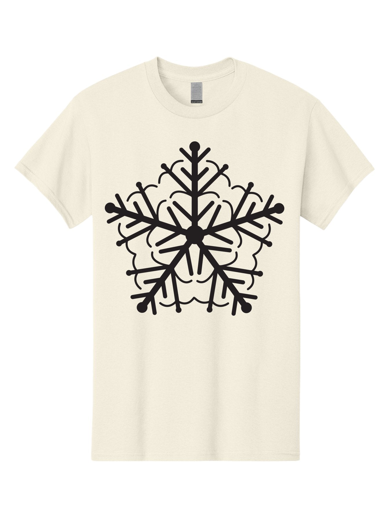 Snowflake-5 Men'S Graphic Tee, 100% Cotton, Comfortable Casual Summer Wear, Machine Washable, Black Snowflake, Winter Wonderland, Festive Decoration, Holiday Season, Snowy Design, Symmetrical Pattern, Frozen Frost, Icy Charm Aad171