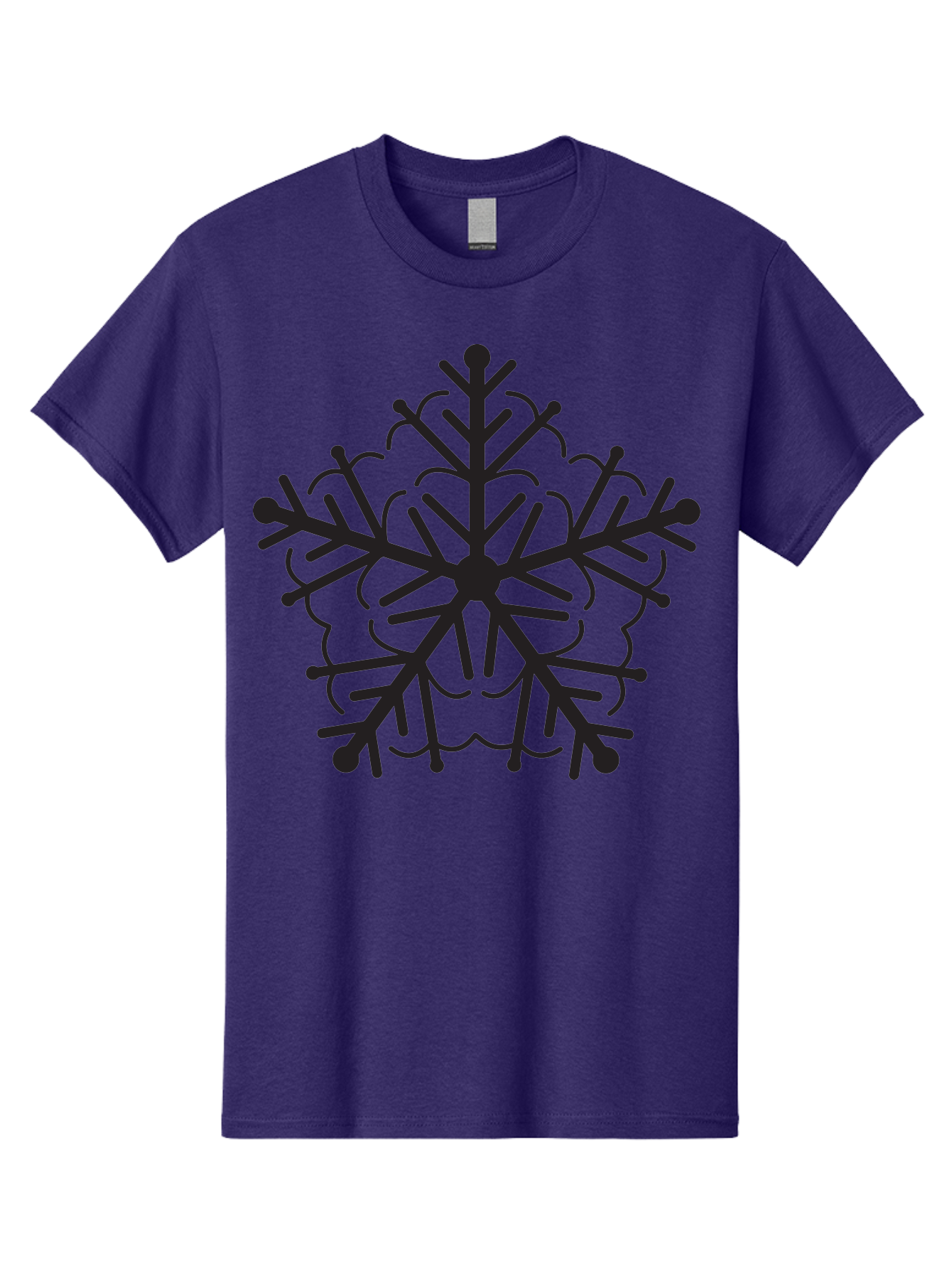 Snowflake-5 Men'S Graphic Tee, 100% Cotton, Comfortable Casual Summer Wear, Machine Washable, Black Snowflake, Winter Wonderland, Festive Decoration, Holiday Season, Snowy Design, Symmetrical Pattern, Frozen Frost, Icy Charm Aad171 11