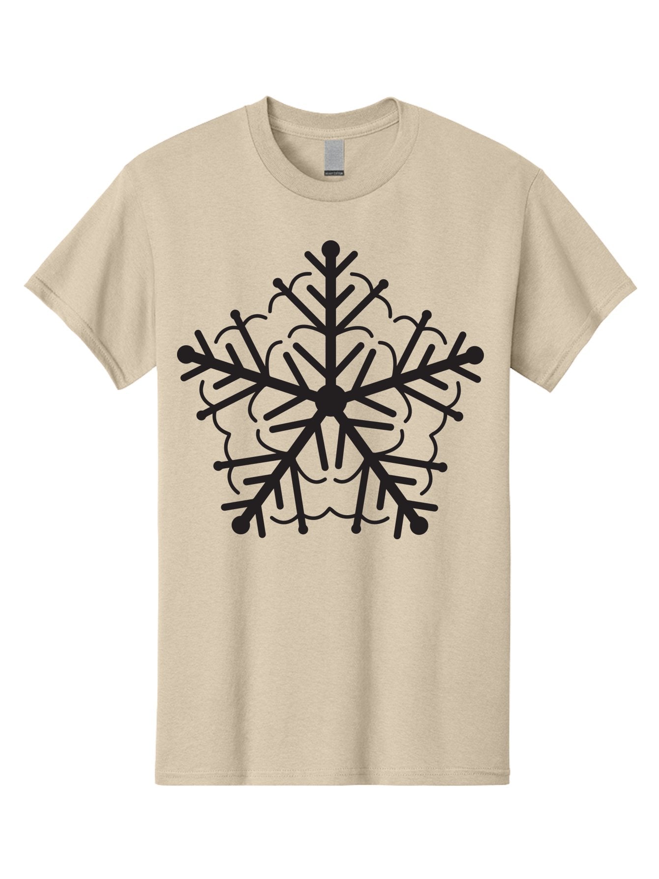 Snowflake-5 Men'S Graphic Tee, 100% Cotton, Comfortable Casual Summer Wear, Machine Washable, Black Snowflake, Winter Wonderland, Festive Decoration, Holiday Season, Snowy Design, Symmetrical Pattern, Frozen Frost, Icy Charm Aad171 10