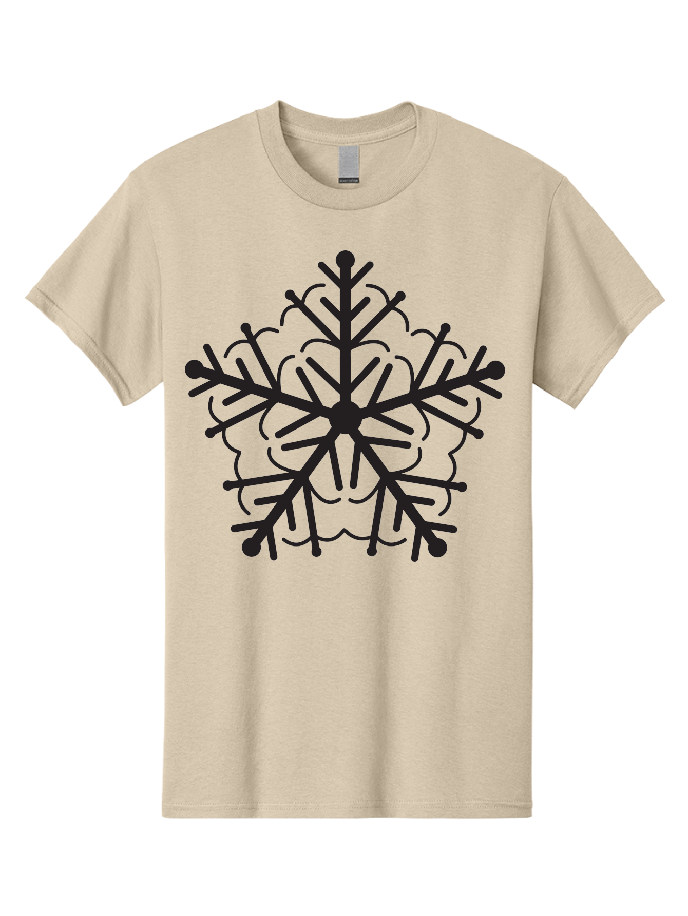 Snowflake-5 Men'S Graphic Tee, 100% Cotton, Comfortable Casual Summer Wear, Machine Washable, Black Snowflake, Winter Wonderland, Festive Decoration, Holiday Season, Snowy Design, Symmetrical Pattern, Frozen Frost, Icy Charm Aad171 27
