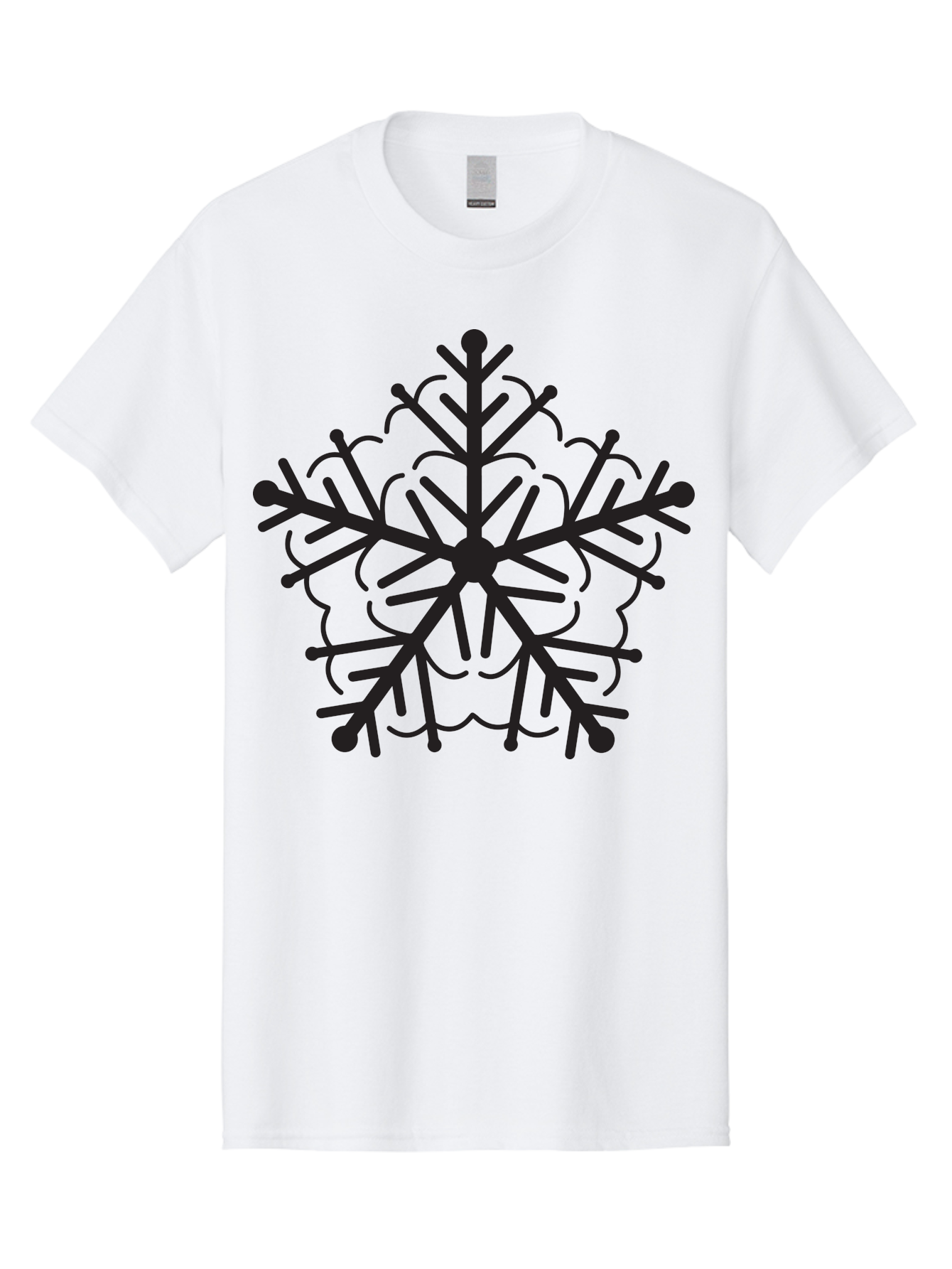 Snowflake-5 Men'S Graphic Tee, 100% Cotton, Comfortable Casual Summer Wear, Machine Washable, Black Snowflake, Winter Wonderland, Festive Decoration, Holiday Season, Snowy Design, Symmetrical Pattern, Frozen Frost, Icy Charm Aad171 19