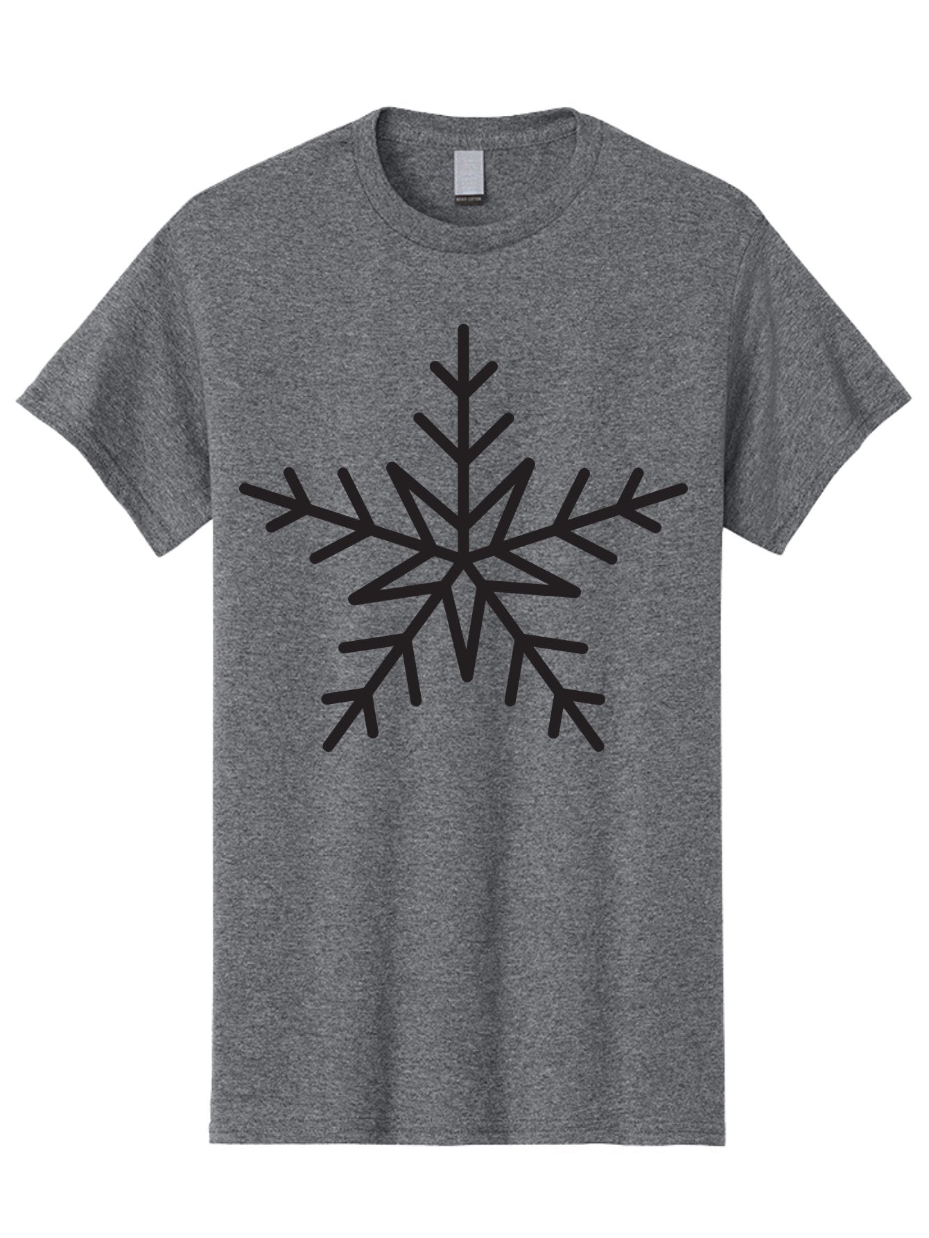 Snowflake Men'S Graphic Tee, 100% Cotton, Comfortable Casual Summer Wear, Machine Washable, Stylized Snowflake, Frosty Design, Winter Symbol, Icy Pattern, Symmetrical Shape, Simple Illustration, Minimalist Art Aad174 6