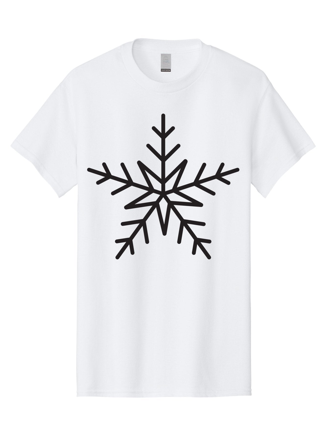 Snowflake Men'S Graphic Tee, 100% Cotton, Comfortable Casual Summer Wear, Machine Washable, Stylized Snowflake, Frosty Design, Winter Symbol, Icy Pattern, Symmetrical Shape, Simple Illustration, Minimalist Art Aad174