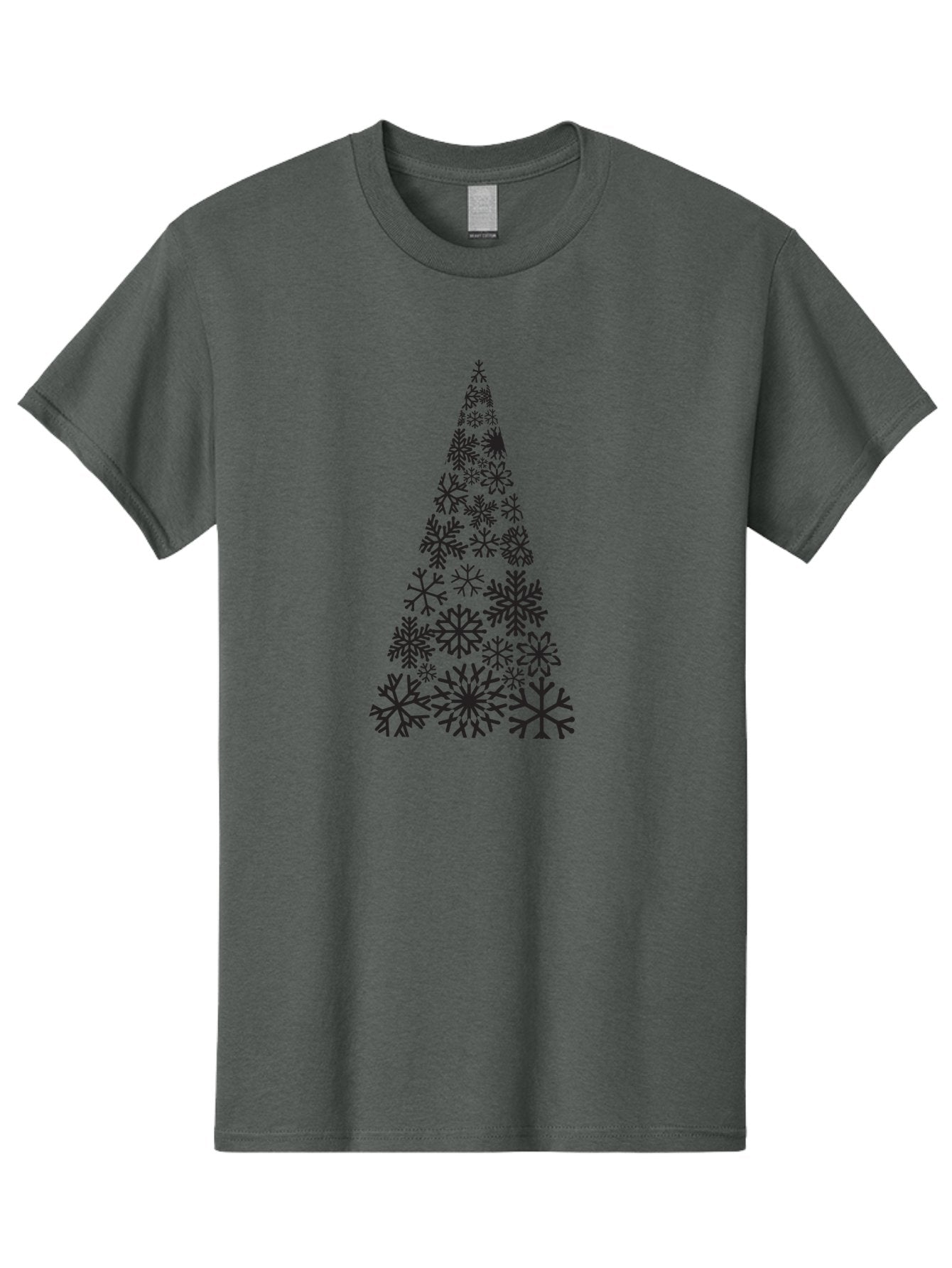 Snowflakes-Christmas-Tree Men'S Graphic Tee, 100% Cotton, Comfortable Casual Summer Wear, Machine Washable, Snowflake Christmas Tree, Festive Design, Winter Wonderland, Holiday Graphics, Seasonal Decor, Christmas Tree Silhouette, Snowflakes, Aad175 7