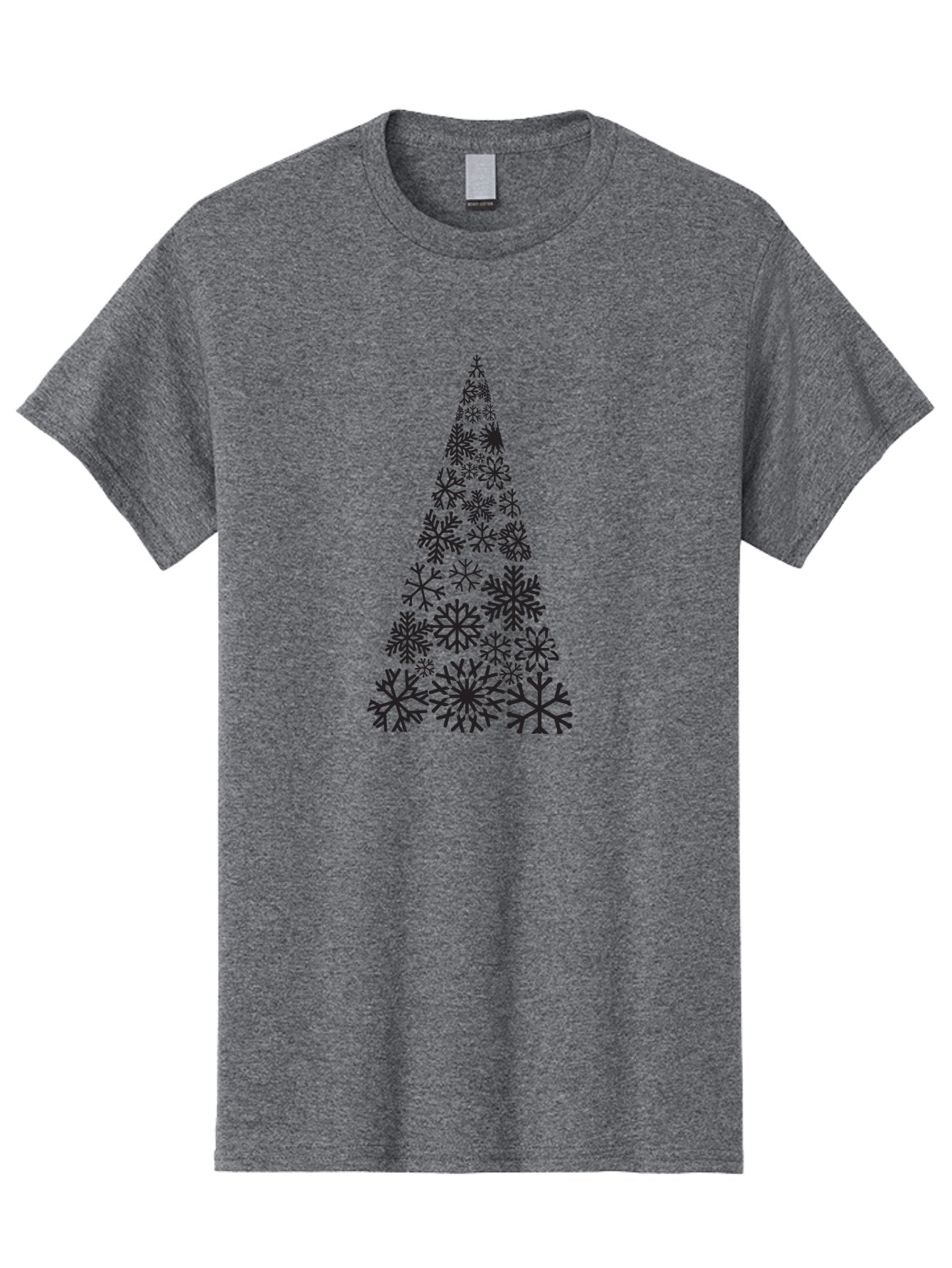 Snowflakes-Christmas-Tree Men'S Graphic Tee, 100% Cotton, Comfortable Casual Summer Wear, Machine Washable, Snowflake Christmas Tree, Festive Design, Winter Wonderland, Holiday Graphics, Seasonal Decor, Christmas Tree Silhouette, Snowflakes, Aad175 12