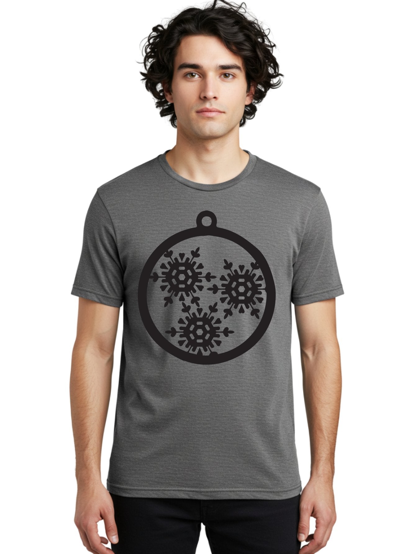 Snowflakes-Ornament-1 Men'S Graphic Tee, 100% Cotton, Comfortable Casual Summer Wear, Machine Washable, Snowflakes In Ornament, Winter Decorations, Festive Designs, Holiday Ornaments, Christmas Decor, Snowy Themes, Decorative Cutouts, Aad176 27