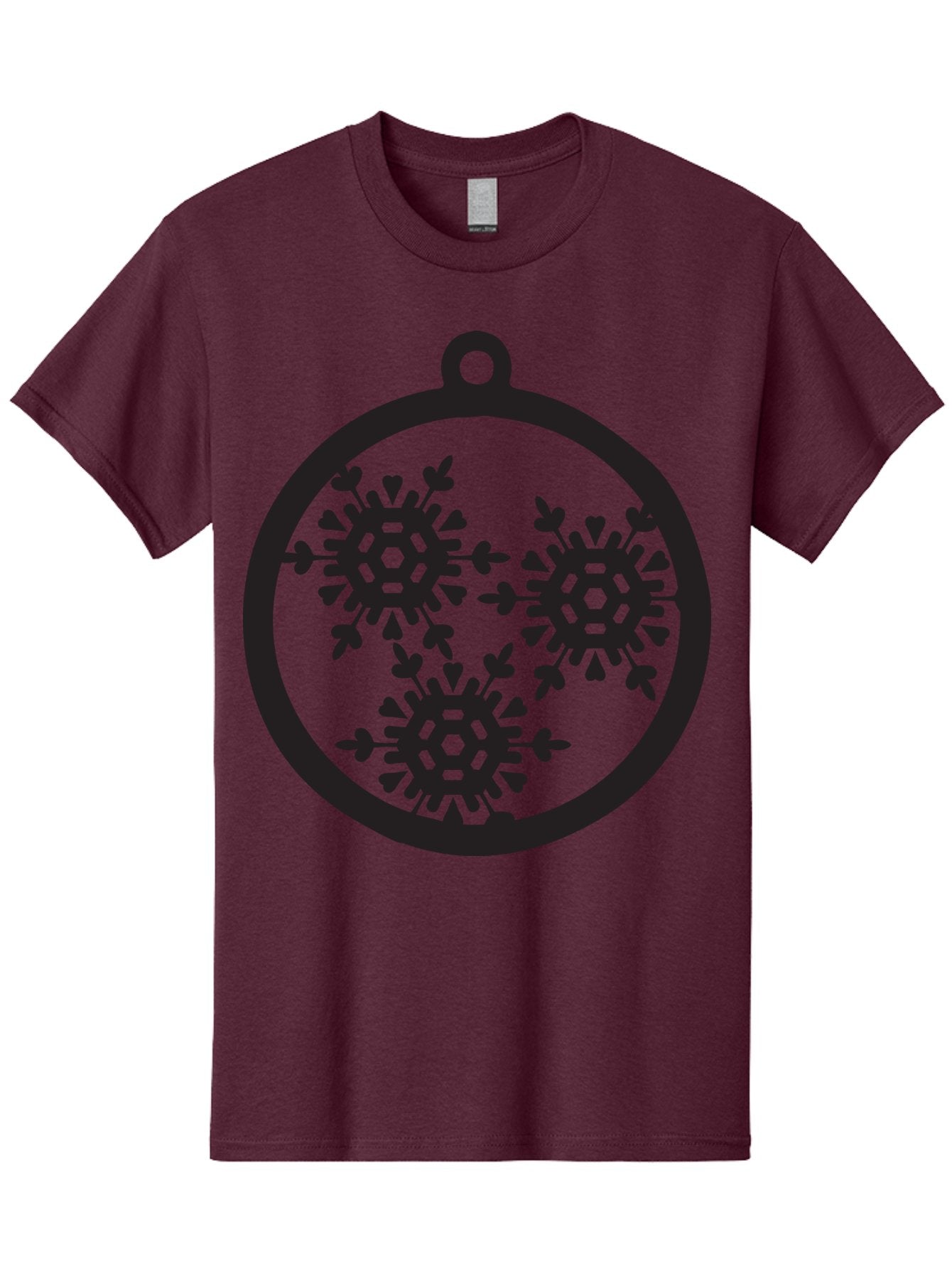 Snowflakes-Ornament-1 Men'S Graphic Tee, 100% Cotton, Comfortable Casual Summer Wear, Machine Washable, Snowflakes In Ornament, Winter Decorations, Festive Designs, Holiday Ornaments, Christmas Decor, Snowy Themes, Decorative Cutouts, Aad176 9