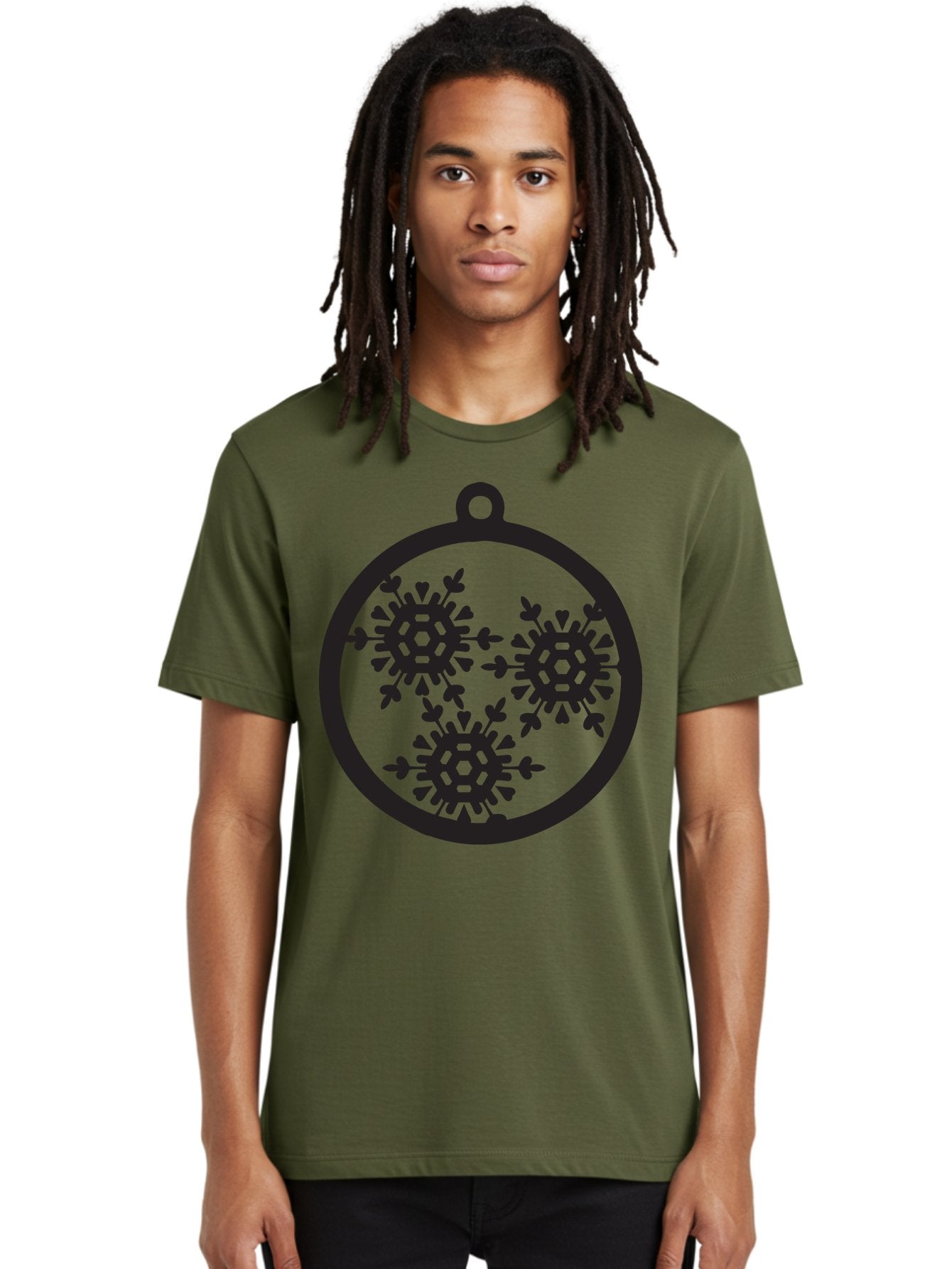Snowflakes-Ornament-1 Men'S Graphic Tee, 100% Cotton, Comfortable Casual Summer Wear, Machine Washable, Snowflakes In Ornament, Winter Decorations, Festive Designs, Holiday Ornaments, Christmas Decor, Snowy Themes, Decorative Cutouts, Aad176 25