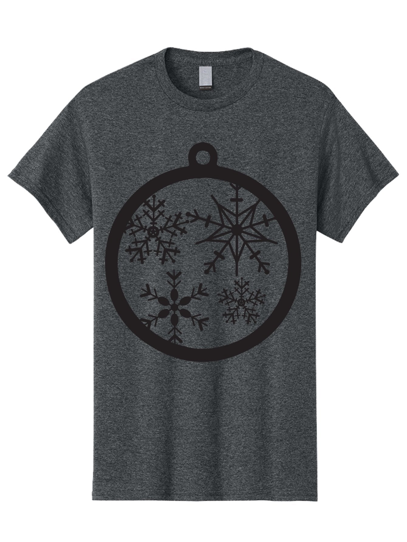 Snowflakes-Ornament-2 Men'S Graphic Tee, 100% Cotton, Comfortable Casual Summer Wear, Machine Washable, Snowflakes, Winter Decoration, Christmas Ornament, Festive Design, Holiday Decor, Black Silhouette, Intricate Patterns, Snowflake Art, Aad177 3