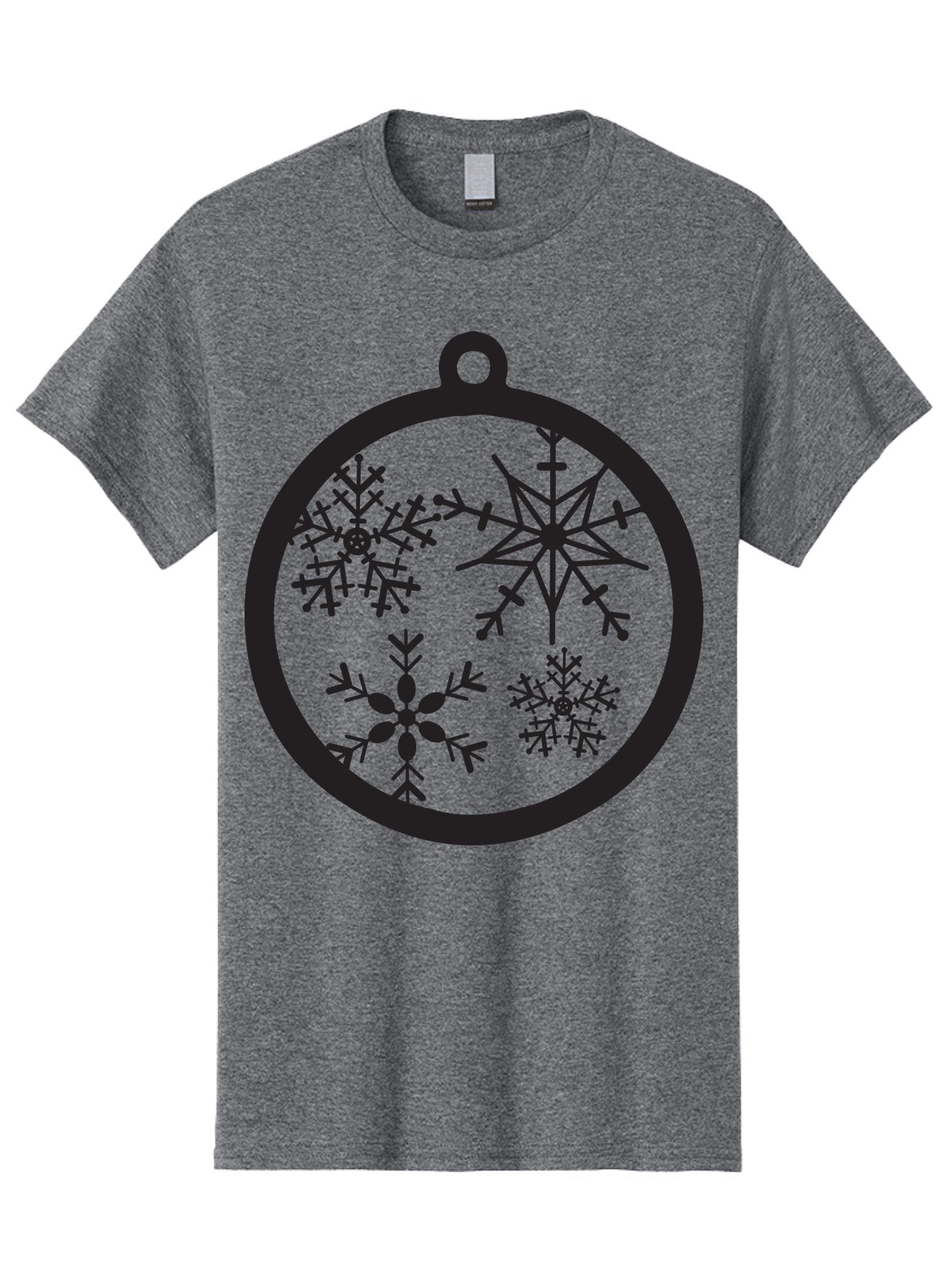 Snowflakes-Ornament-2 Men'S Graphic Tee, 100% Cotton, Comfortable Casual Summer Wear, Machine Washable, Snowflakes, Winter Decoration, Christmas Ornament, Festive Design, Holiday Decor, Black Silhouette, Intricate Patterns, Snowflake Art, Aad177 13