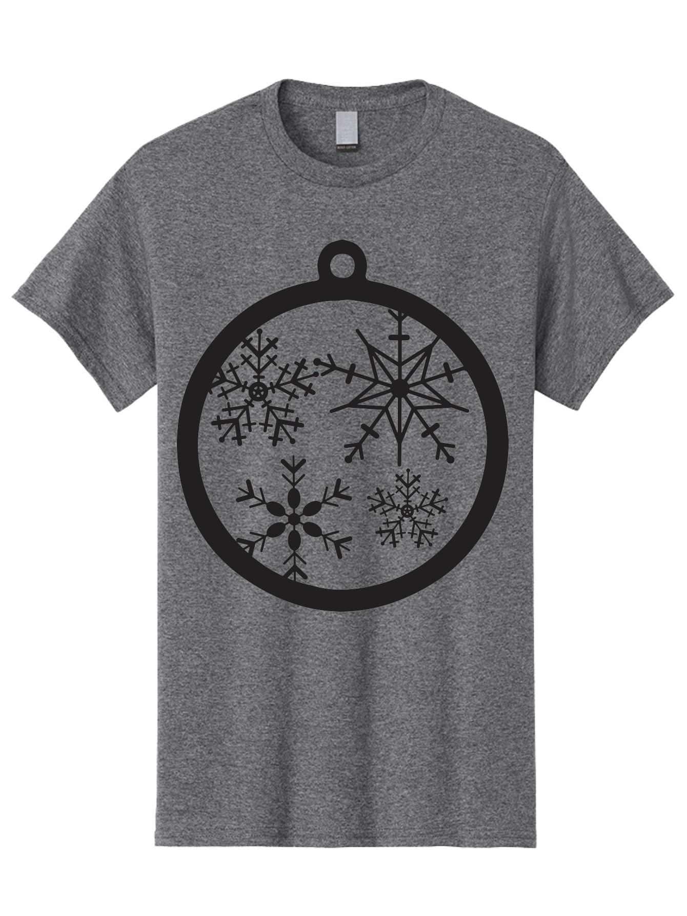 Snowflakes-Ornament-2 Men'S Graphic Tee, 100% Cotton, Comfortable Casual Summer Wear, Machine Washable, Snowflakes, Winter Decoration, Christmas Ornament, Festive Design, Holiday Decor, Black Silhouette, Intricate Patterns, Snowflake Art, Aad177 29